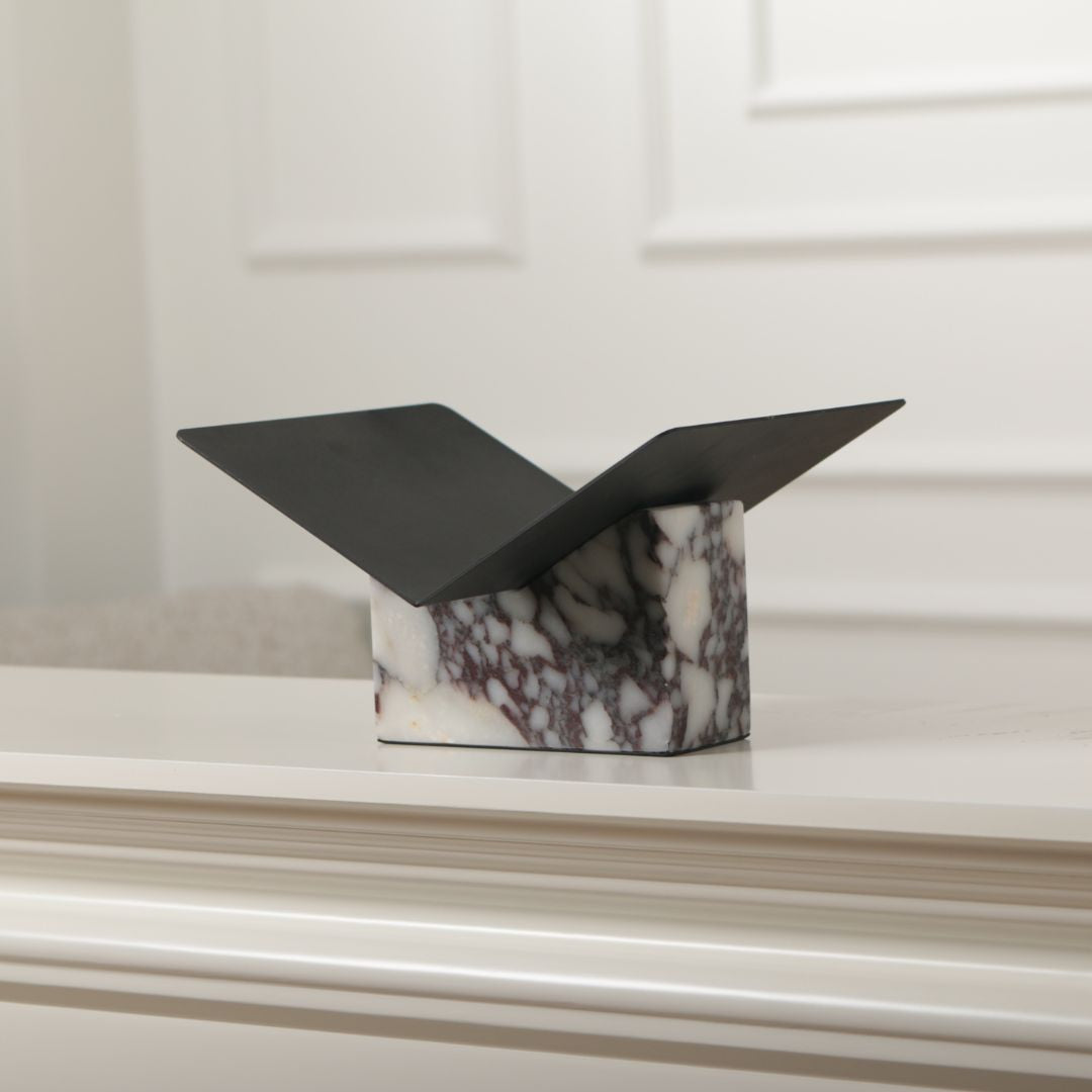 Pre-order 15 Days Delivery Bulgari Marble & Iron Magzaine Holder KH5007B - Bookends - ebarza Furniture UAE | Shop Modern Furniture in Abu Dhabi & Dubai - مفروشات ايبازرا في الامارات | تسوق اثاث عصري وديكورات مميزة في دبي وابوظبي