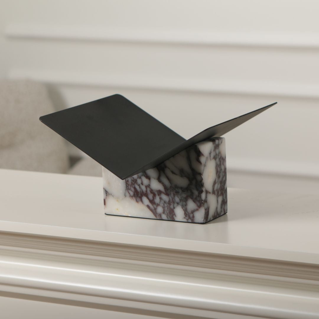 Pre-order 15 Days Delivery Bulgari Marble & Iron Magzaine Holder KH5007B - Bookends - ebarza Furniture UAE | Shop Modern Furniture in Abu Dhabi & Dubai - مفروشات ايبازرا في الامارات | تسوق اثاث عصري وديكورات مميزة في دبي وابوظبي