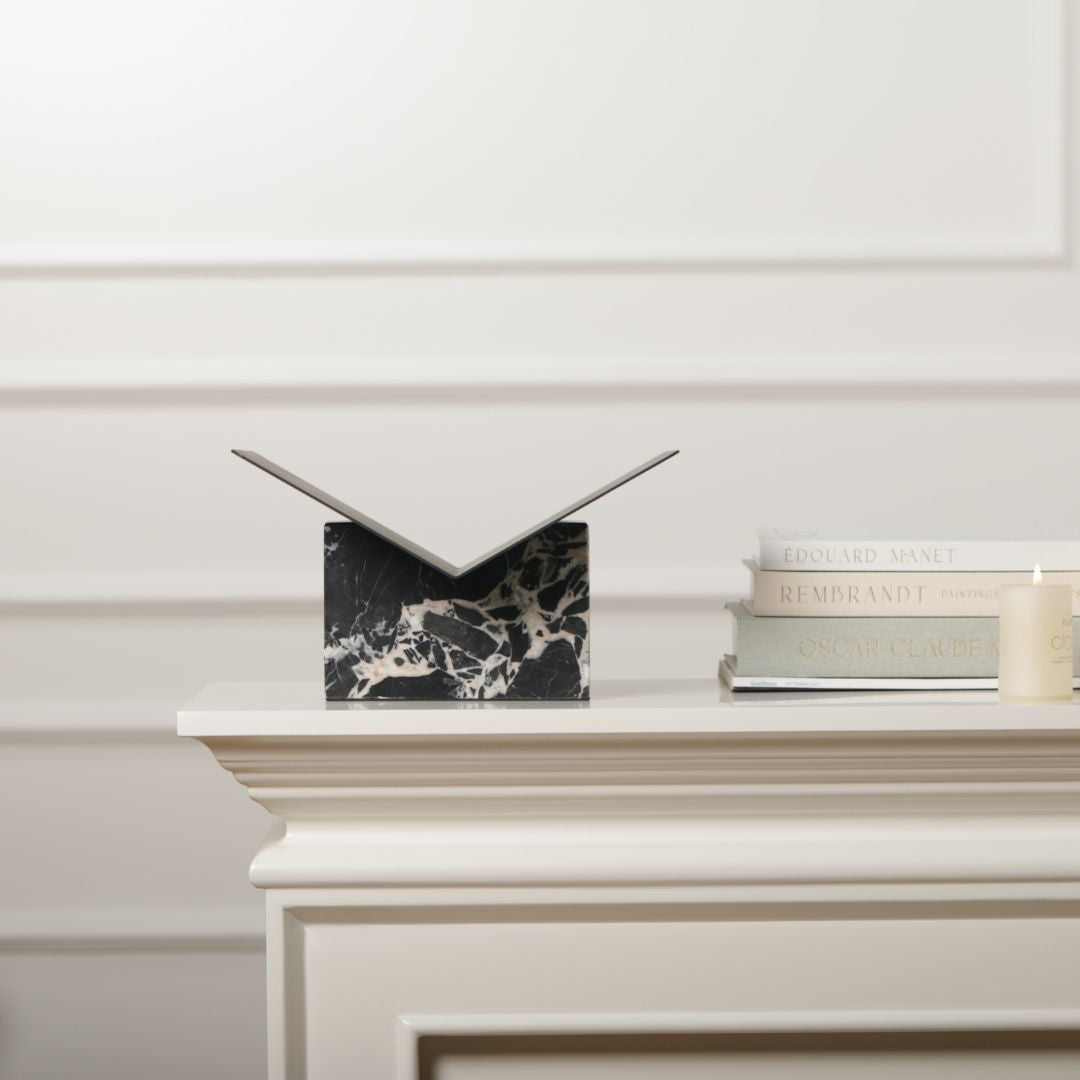 Pre-order 15 Days Delivery Bulgari Marble & Iron Magzaine Holder KH5007B - Bookends - ebarza Furniture UAE | Shop Modern Furniture in Abu Dhabi & Dubai - مفروشات ايبازرا في الامارات | تسوق اثاث عصري وديكورات مميزة في دبي وابوظبي