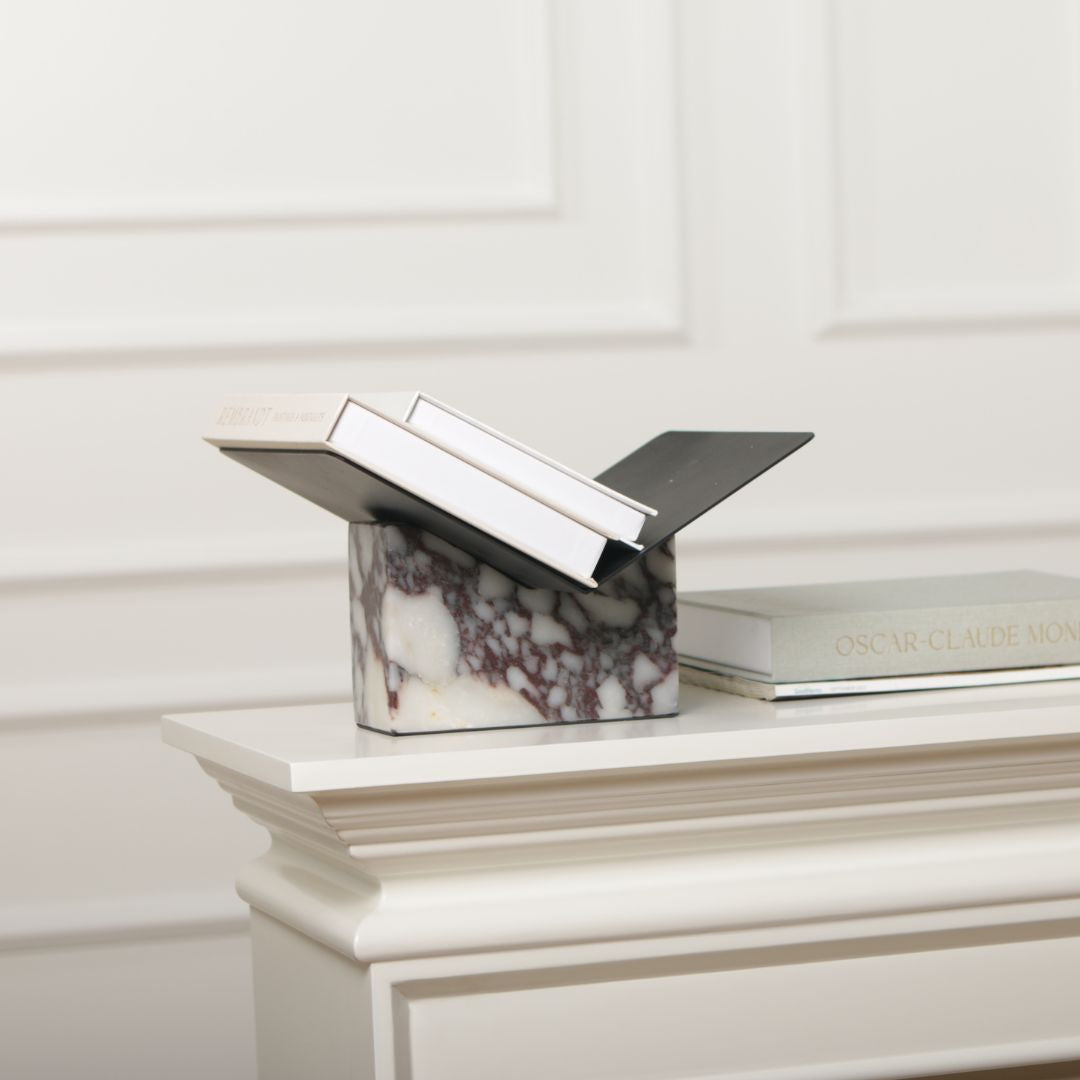 Pre-order 15 Days Delivery Bulgari Marble & Iron Magzaine Holder KH5007B - Bookends - ebarza Furniture UAE | Shop Modern Furniture in Abu Dhabi & Dubai - مفروشات ايبازرا في الامارات | تسوق اثاث عصري وديكورات مميزة في دبي وابوظبي