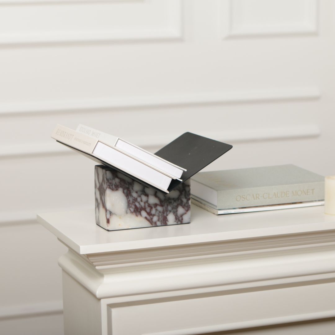 Pre-order 15 Days Delivery Bulgari Marble & Iron Magzaine Holder KH5007B - Bookends - ebarza Furniture UAE | Shop Modern Furniture in Abu Dhabi & Dubai - مفروشات ايبازرا في الامارات | تسوق اثاث عصري وديكورات مميزة في دبي وابوظبي