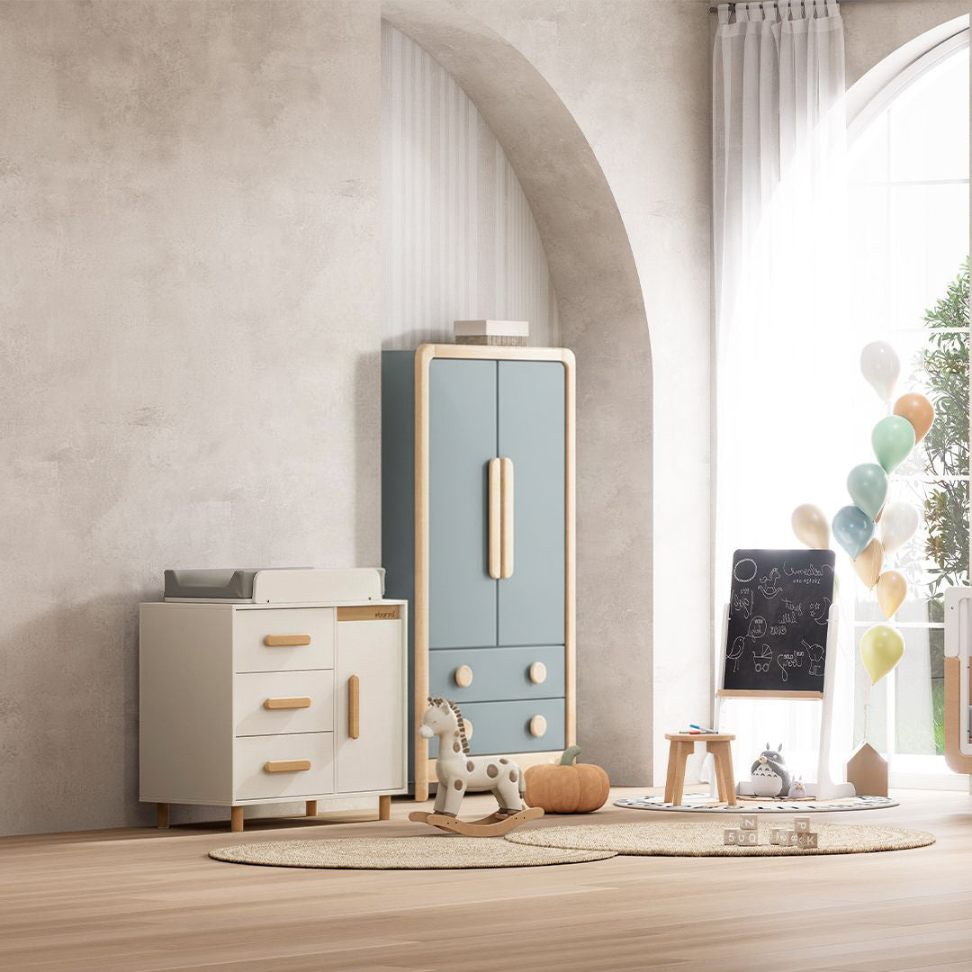 Byron 2 Door Kids Wardrobe With 2 Drawers BK-BY2DWR2DV23/BBBH - Kids - ebarza Furniture UAE | Shop Modern Furniture in Abu Dhabi & Dubai - مفروشات ايبازرا في الامارات | تسوق اثاث عصري وديكورات مميزة في دبي وابوظبي