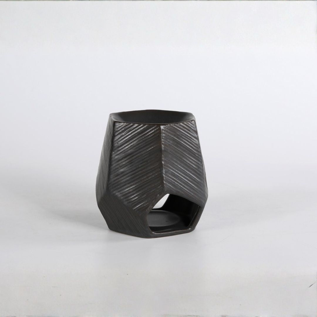 Pre-order 65 Days Delivery Black volcanic Chizzled Oil Burner CB4368-14-R633 - Oil Burners - ebarza Furniture UAE | Shop Modern Furniture in Abu Dhabi & Dubai - مفروشات ايبازرا في الامارات | تسوق اثاث عصري وديكورات مميزة في دبي وابوظبي