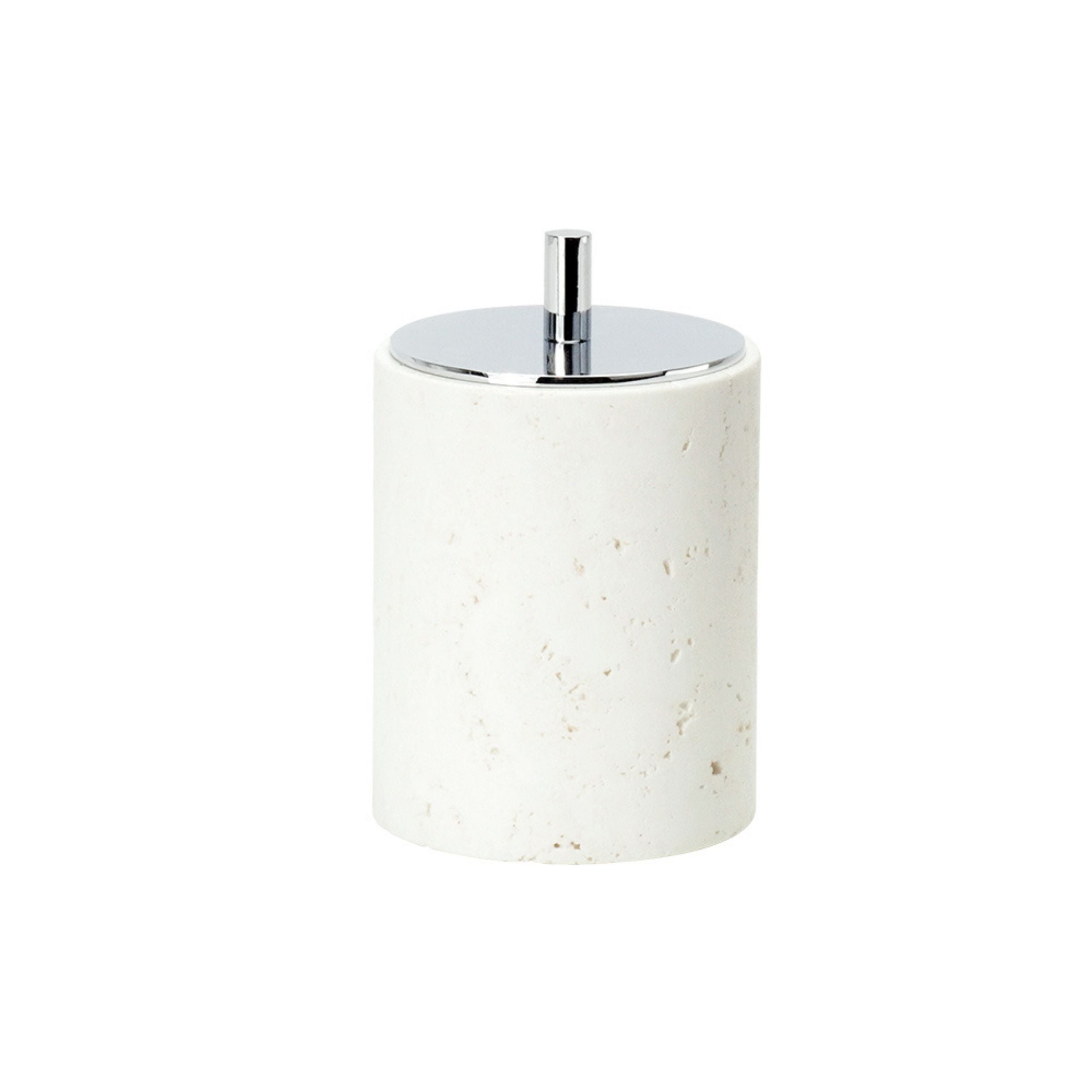 Cave Stone Circular Cotton Swab Jar CBJ833-6B - Bathroom Accessories - ebarza Furniture UAE | Shop Modern Furniture in Abu Dhabi & Dubai - مفروشات ايبازرا في الامارات | تسوق اثاث عصري وديكورات مميزة في دبي وابوظبي
