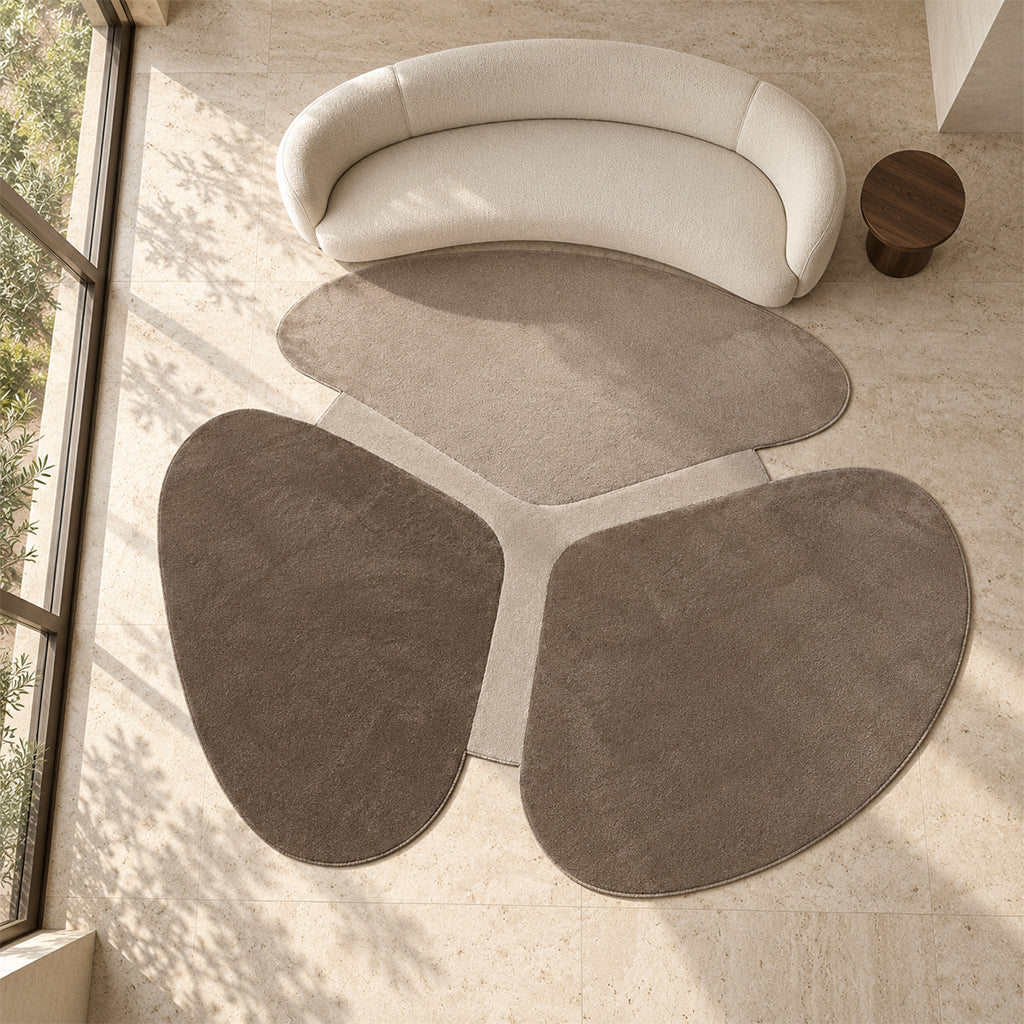 420x375 CM CLOVER-04 Round Rug - INNER (C1901) - OUTER BROWN 88 (C1631) - CLO-04
