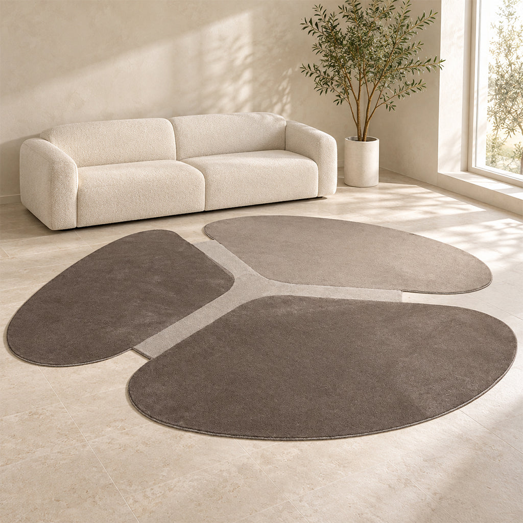 420x375 CM CLOVER-04 Round Rug - INNER (C1901) - OUTER BROWN 88 (C1631) - CLO-04
