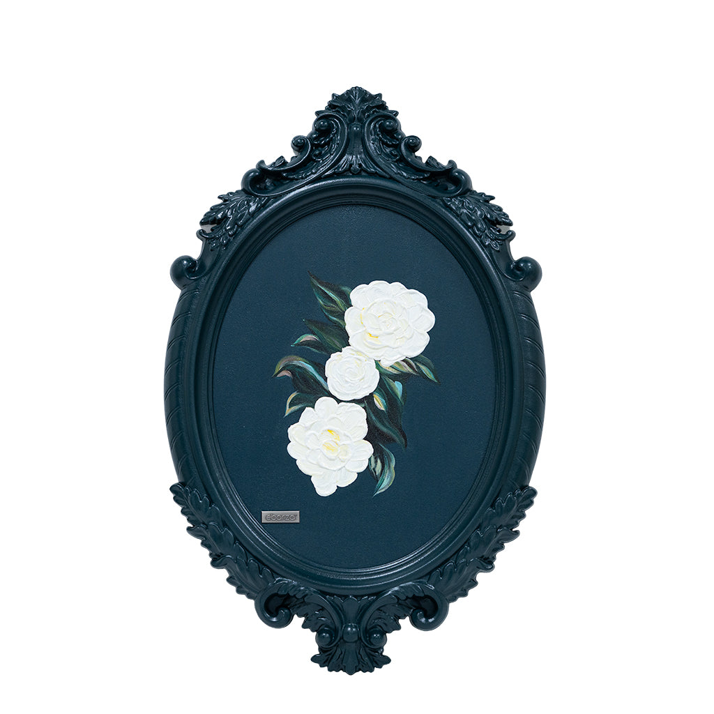 Handmade wall painting featuring a colorful cartouche design, measuring 48x74cm, by BEACON (TYDG) art brand.