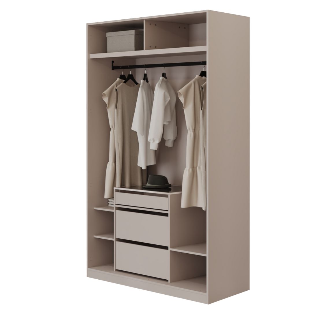 Pre-order 25 Days Delivery Cashmere 150 cm Accordion Door Wardrobe - Cabinets - ebarza Furniture UAE | Shop Modern Furniture in Abu Dhabi & Dubai - مفروشات ايبازرا في الامارات | تسوق اثاث عصري وديكورات مميزة في دبي وابوظبي