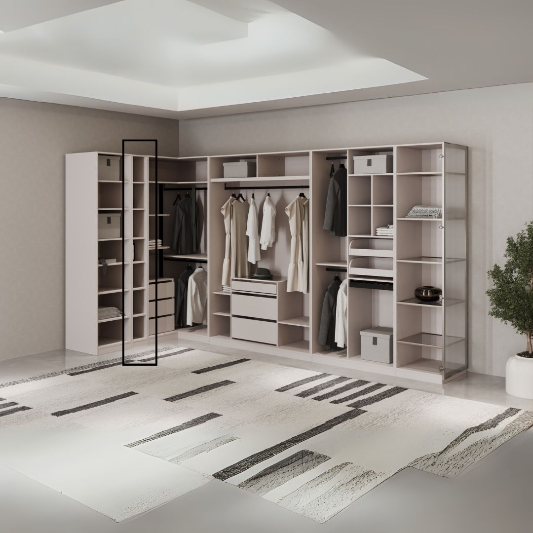 Pre-order 25 Days Delivery Cashmere 25 CM WARDROBE WITH GLASS DOOR - Cabinets - ebarza Furniture UAE | Shop Modern Furniture in Abu Dhabi & Dubai - مفروشات ايبازرا في الامارات | تسوق اثاث عصري وديكورات مميزة في دبي وابوظبي