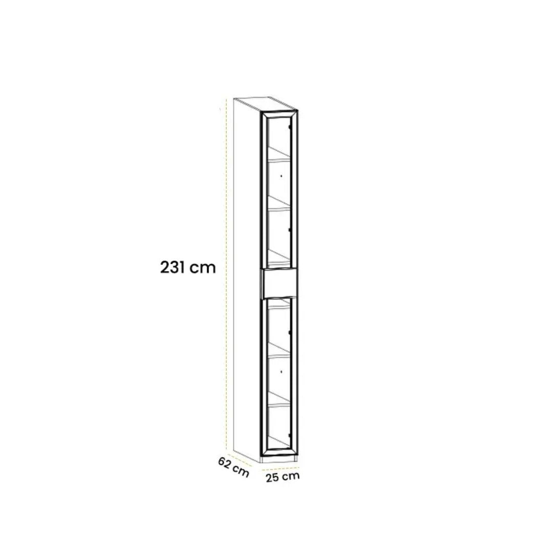 Cashmere 25 CM WARDROBE WITH GLASS DOOR - Cabinets - ebarza Furniture UAE | Shop Modern Furniture in Abu Dhabi & Dubai - مفروشات ايبازرا في الامارات | تسوق اثاث عصري وديكورات مميزة في دبي وابوظبي