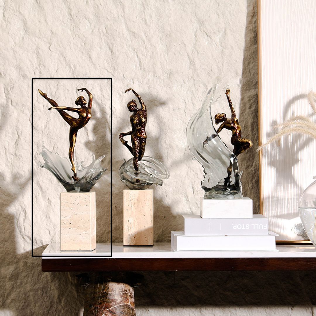 Dancer In Water Sculpture KA3155 - Home Decor Figurines - ebarza Furniture UAE | Shop Modern Furniture in Abu Dhabi & Dubai - مفروشات ايبازرا في الامارات | تسوق اثاث عصري وديكورات مميزة في دبي وابوظبي