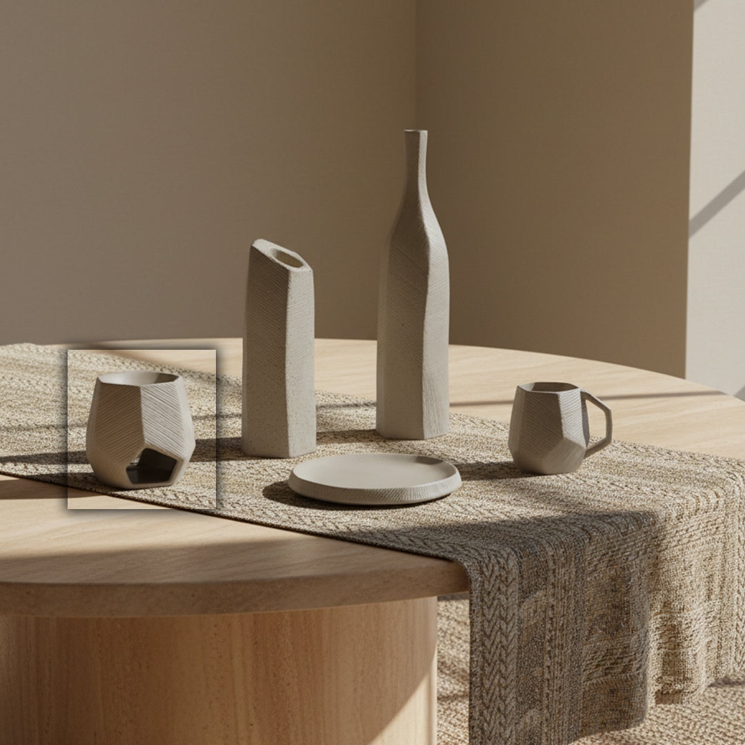 Dark Sand Chizzled Oil Burner CB4368-14-R920 - Oil Burners - ebarza Furniture UAE | Shop Modern Furniture in Abu Dhabi & Dubai - مفروشات ايبازرا في الامارات | تسوق اثاث عصري وديكورات مميزة في دبي وابوظبي