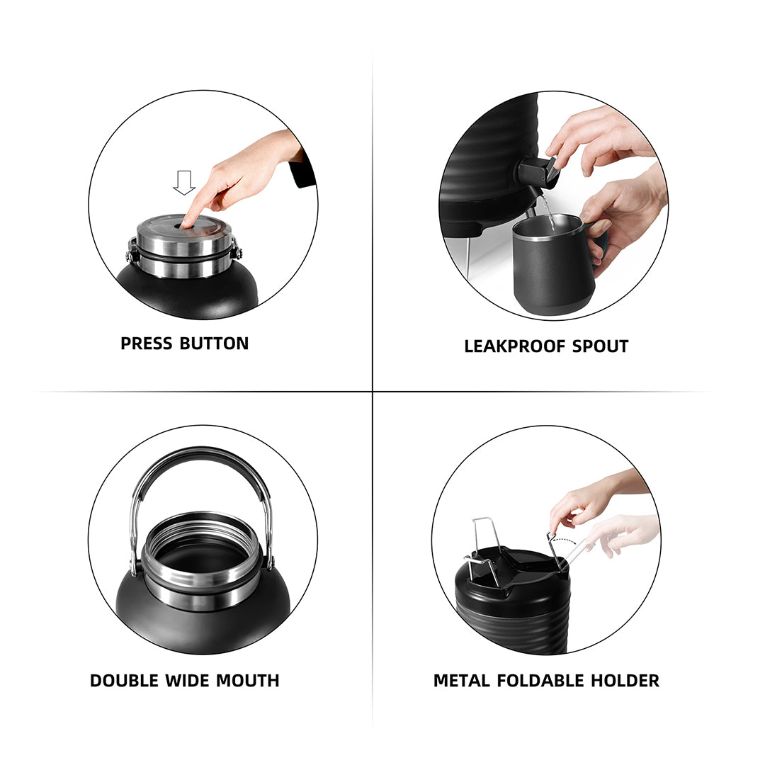 Pre-order 15 Days Delivery Deke Water Jar 5L-Black SHALDK170HMBK - Drinkware - ebarza Furniture UAE | Shop Modern Furniture in Abu Dhabi & Dubai - مفروشات ايبازرا في الامارات | تسوق اثاث عصري وديكورات مميزة في دبي وابوظبي