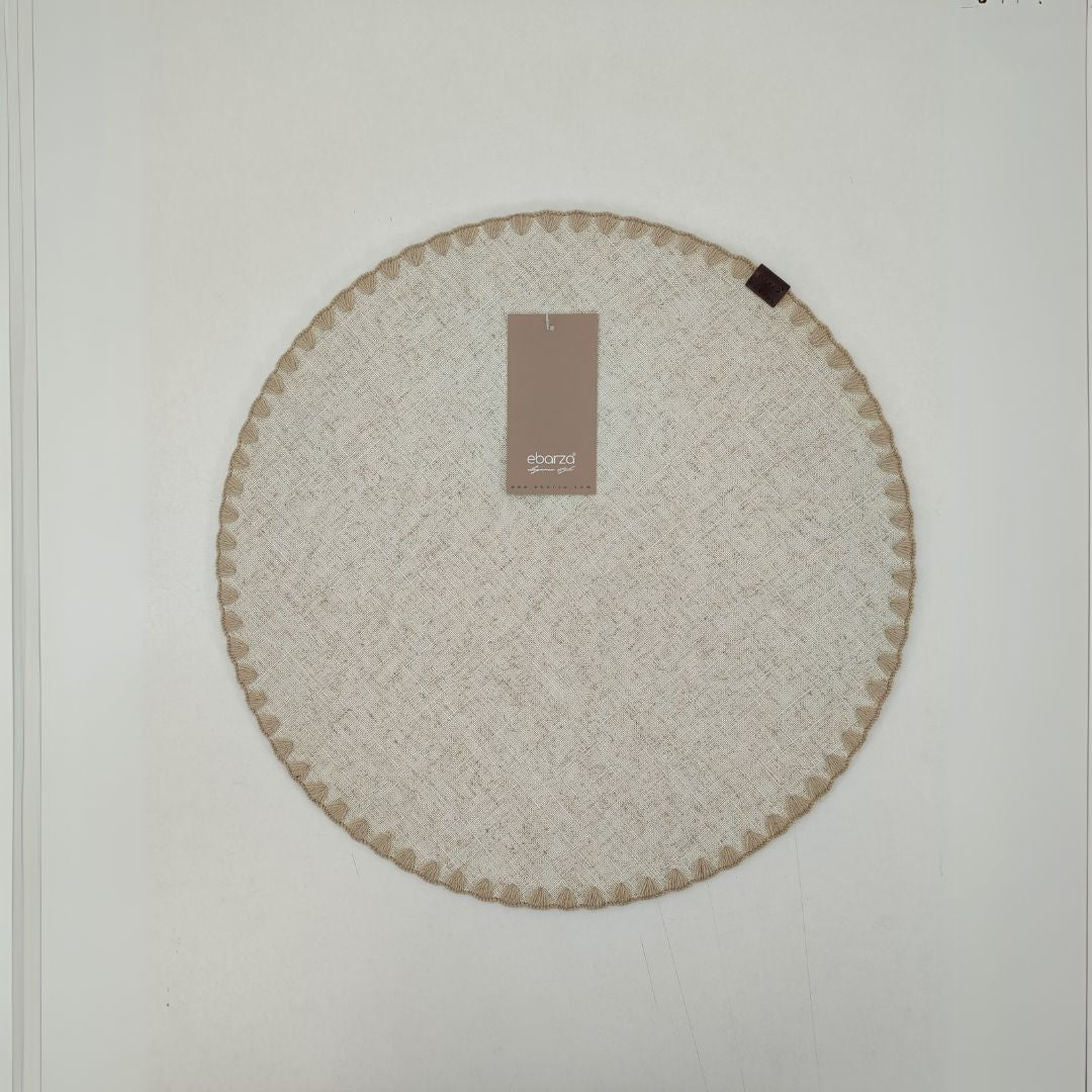 Dineva Placemat With Shelled Edge & Double Layers KXMT-2379/Beige - Placemats - ebarza Furniture UAE | Shop Modern Furniture in Abu Dhabi & Dubai - مفروشات ايبازرا في الامارات | تسوق اثاث عصري وديكورات مميزة في دبي وابوظبي