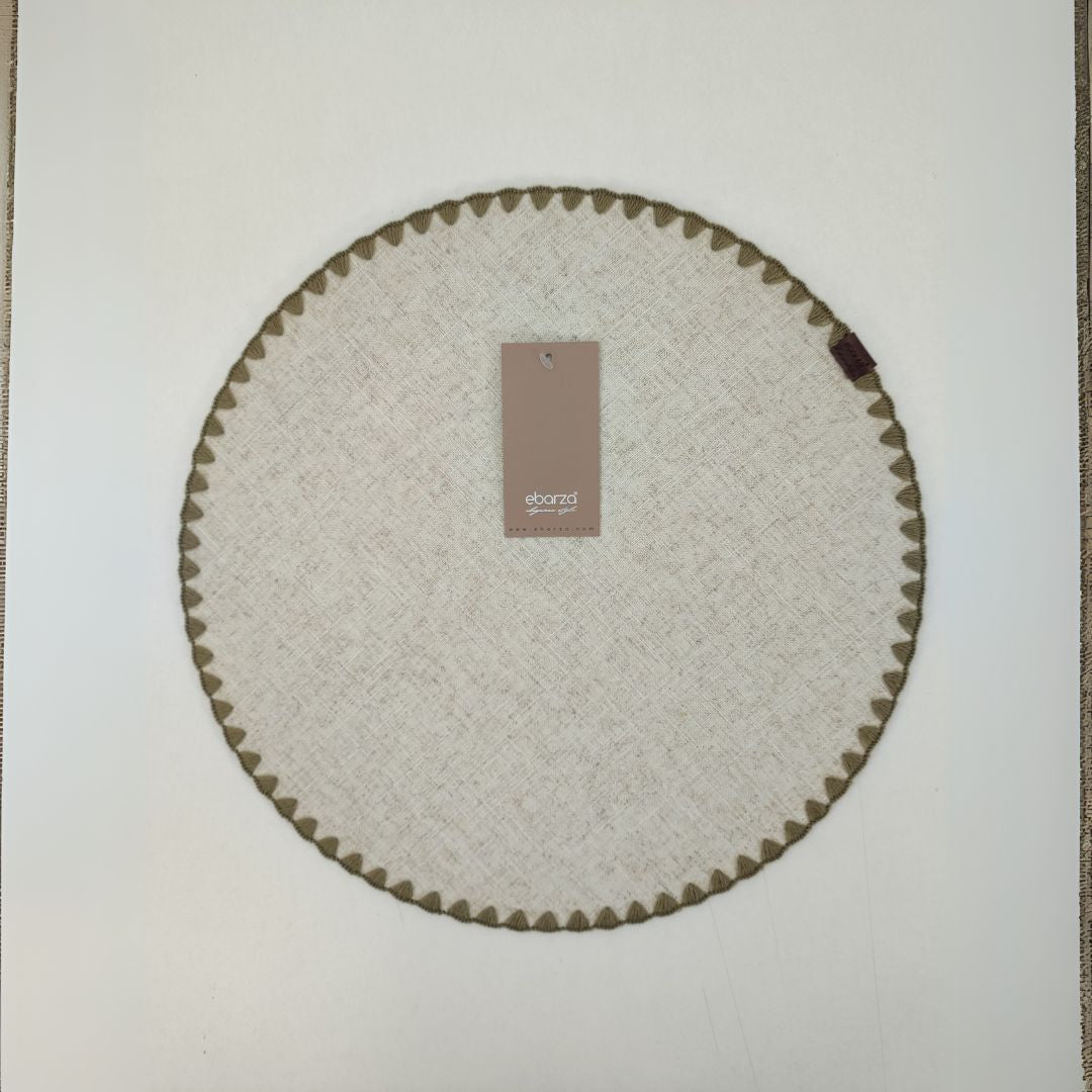 Dineva Placemat With Shelled Edge & Double Layers - KXMT-2379/Brown - Placemats - ebarza Furniture UAE | Shop Modern Furniture in Abu Dhabi & Dubai - مفروشات ايبازرا في الامارات | تسوق اثاث عصري وديكورات مميزة في دبي وابوظبي