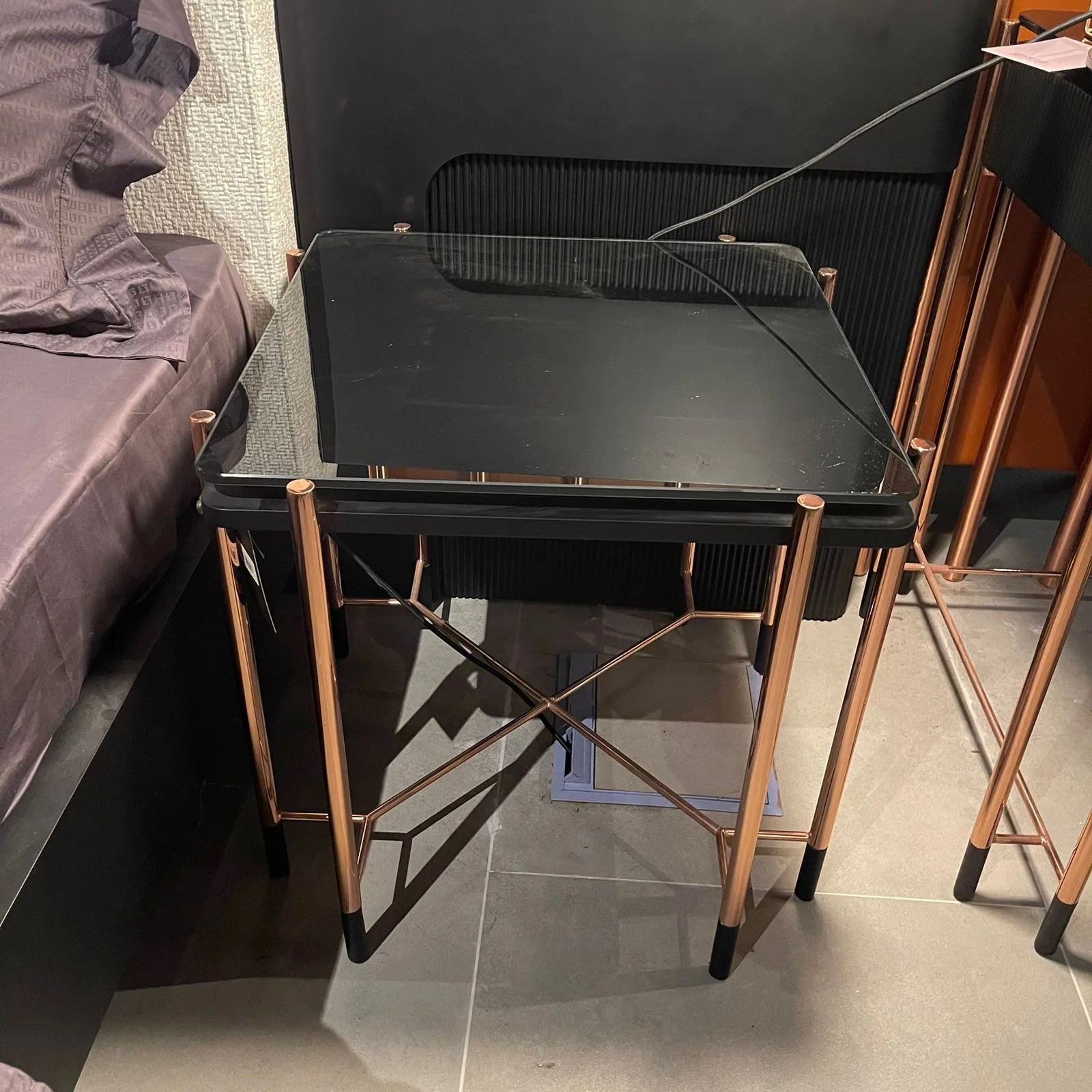 Display Item - Dali Side Table With Glass Top Dali-Side - YAS - DISPLAY ITEM - ebarza Furniture UAE | Shop Modern Furniture in Abu Dhabi & Dubai - مفروشات ايبازرا في الامارات | تسوق اثاث عصري وديكورات مميزة في دبي وابوظبي