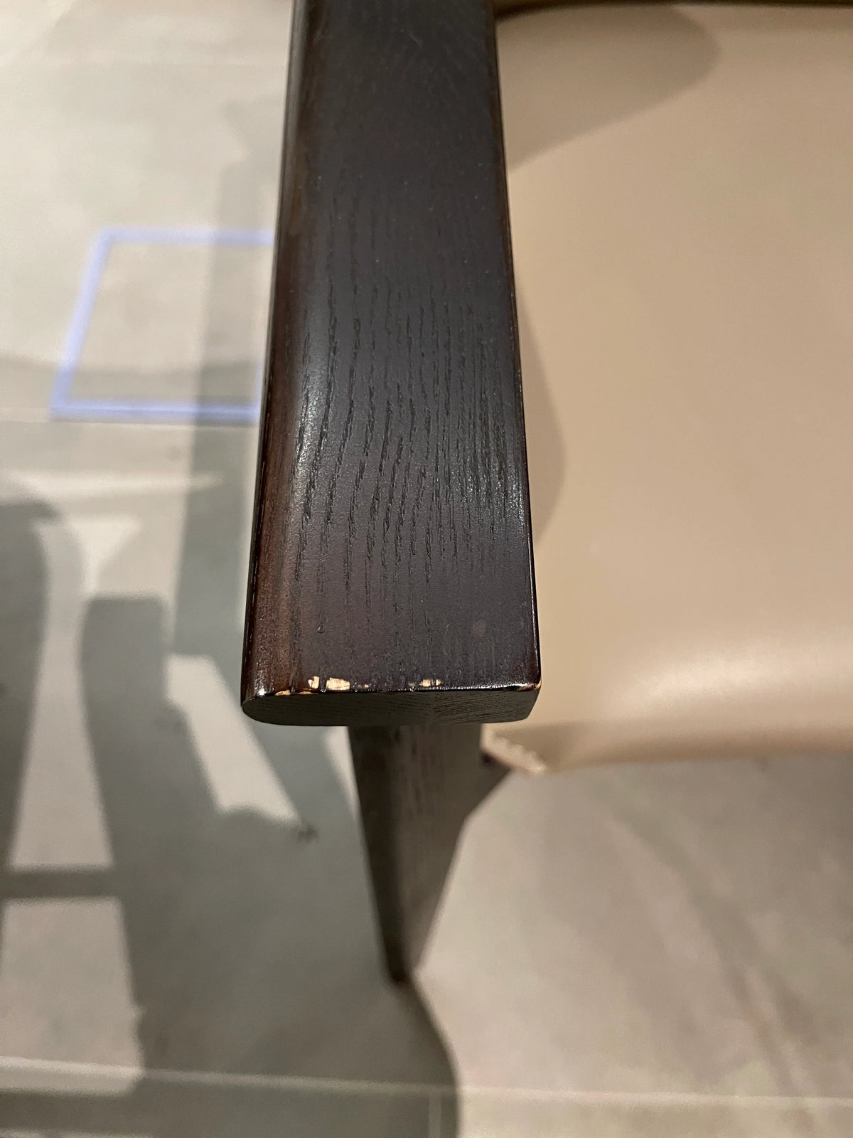 Display Item - Dark Saddle Leather With Arm Dining Chair PS-B132 - Yas
