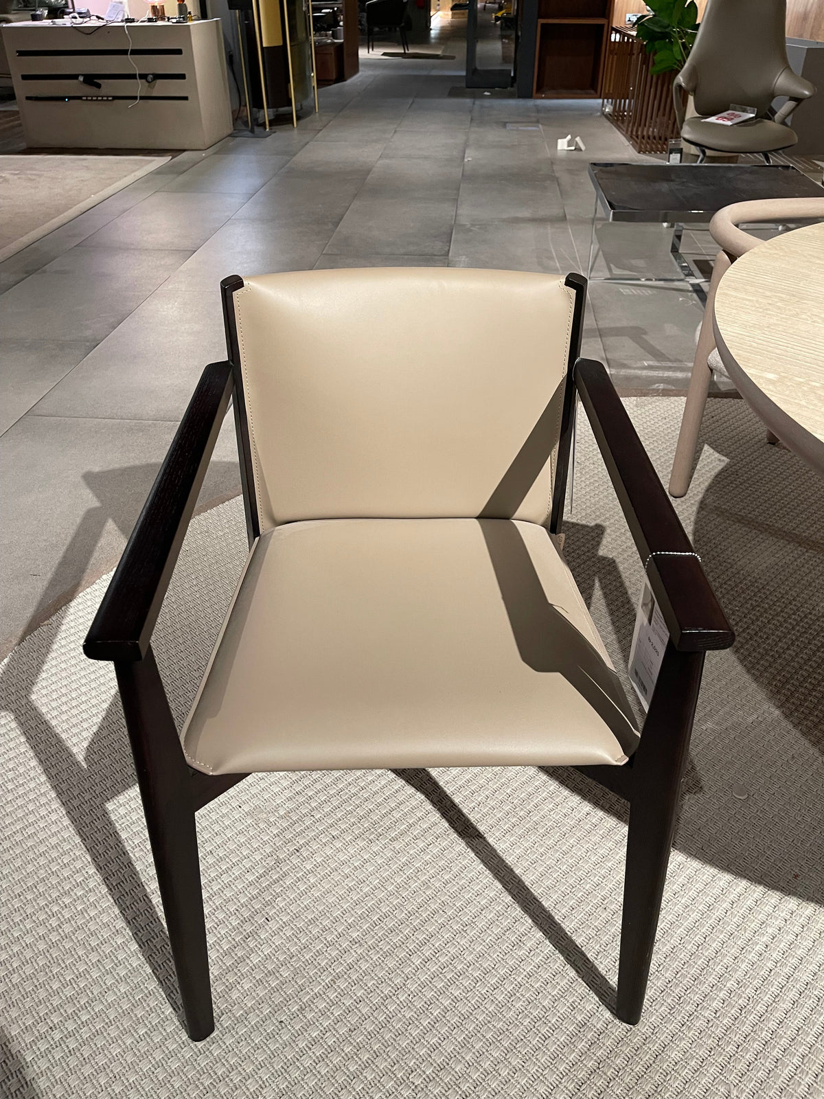 Display Item - Dark Saddle Leather With Arm Dining Chair PS-B132 - Yas