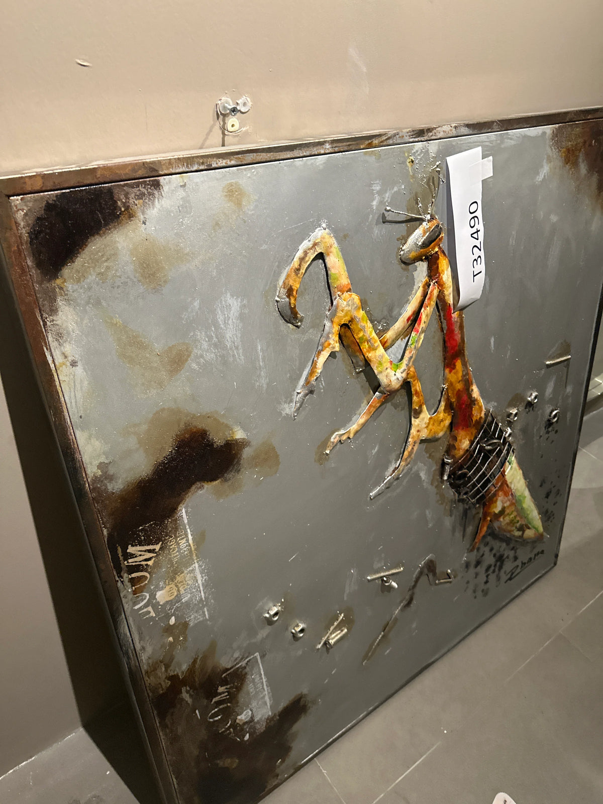 Display Item - Mantis Handcrafted Metal Art Painting 100X100 Cm Soap030 - Yas