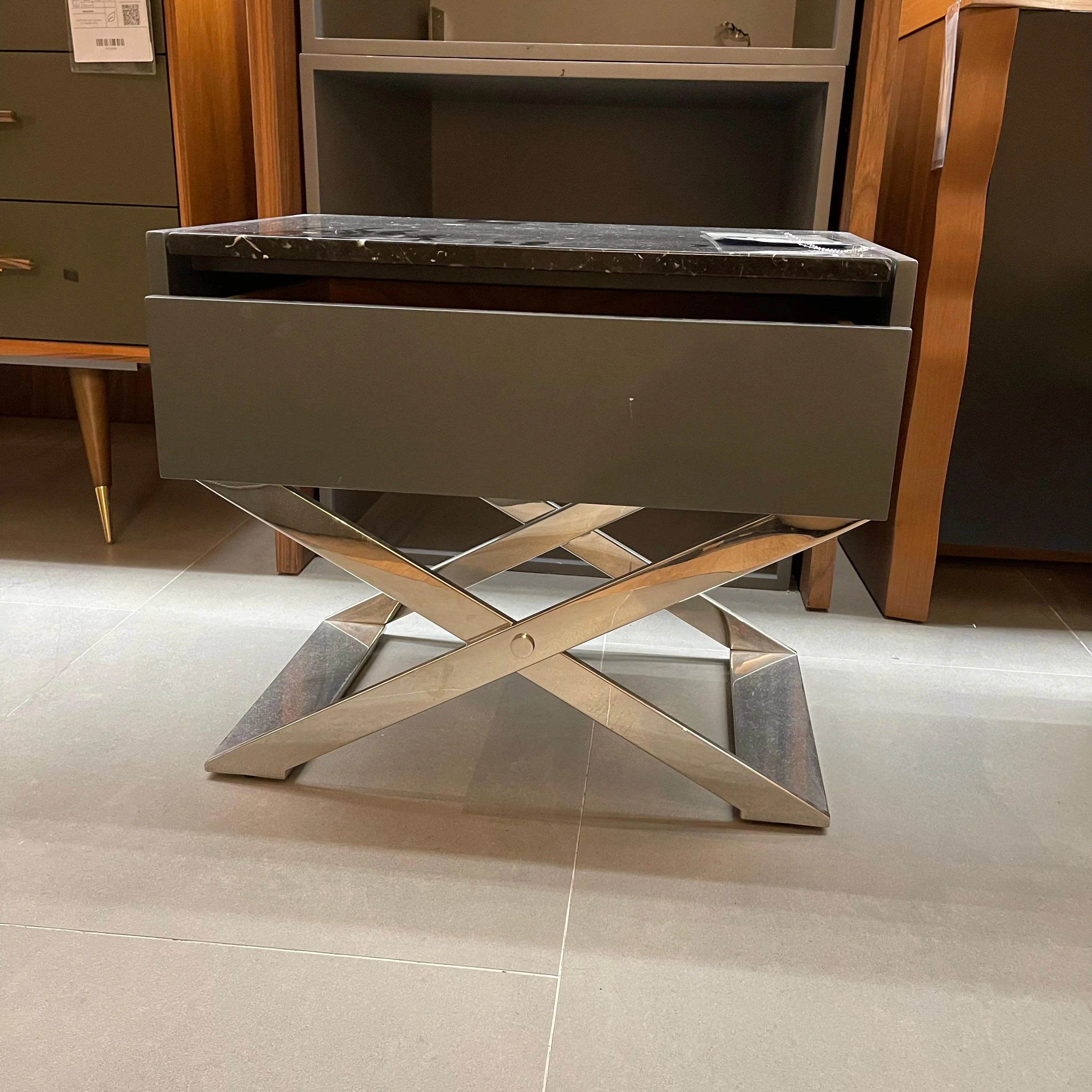 Displayt Item - Monaco Nightstand/ Bedside Table 503Nt -YAS - DISPLAY ITEM - ebarza Furniture UAE | Shop Modern Furniture in Abu Dhabi & Dubai - مفروشات ايبازرا في الامارات | تسوق اثاث عصري وديكورات مميزة في دبي وابوظبي