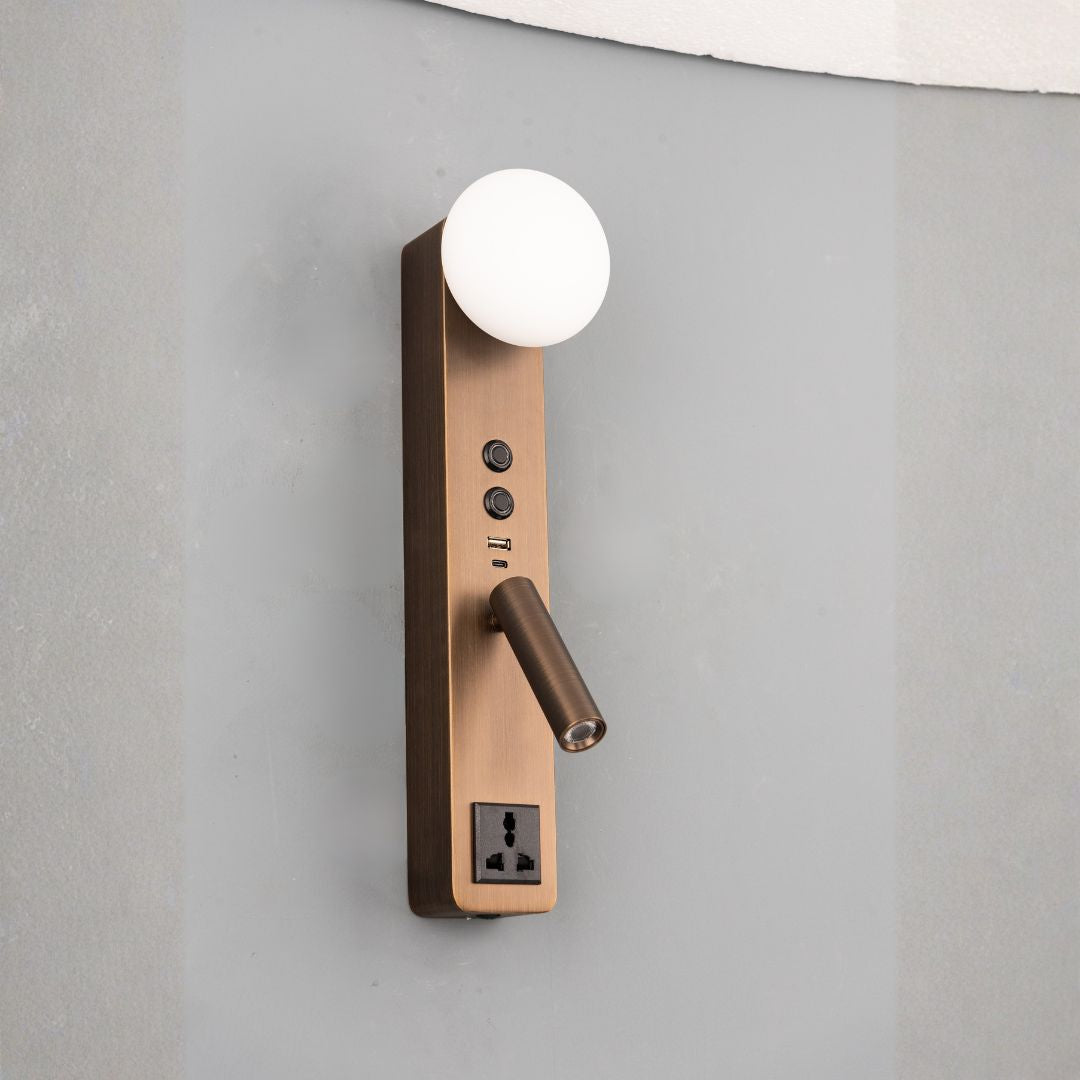 Diva Hotel Style Headboard/ Wall Reading Lamp Diva-Ez-WL(D)-28AB - Wall Lamps - ebarza Furniture UAE | Shop Modern Furniture in Abu Dhabi & Dubai - مفروشات ايبازرا في الامارات | تسوق اثاث عصري وديكورات مميزة في دبي وابوظبي