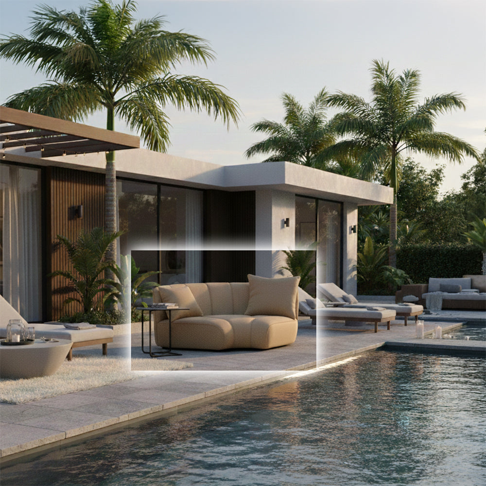 Duna Corner Outdoor Sofa Model LT-E-C02B+2*CU-02 - Outdoor Sofas - ebarza Furniture UAE | Shop Modern Furniture in Abu Dhabi & Dubai - مفروشات ايبازرا في الامارات | تسوق اثاث عصري وديكورات مميزة في دبي وابوظبي