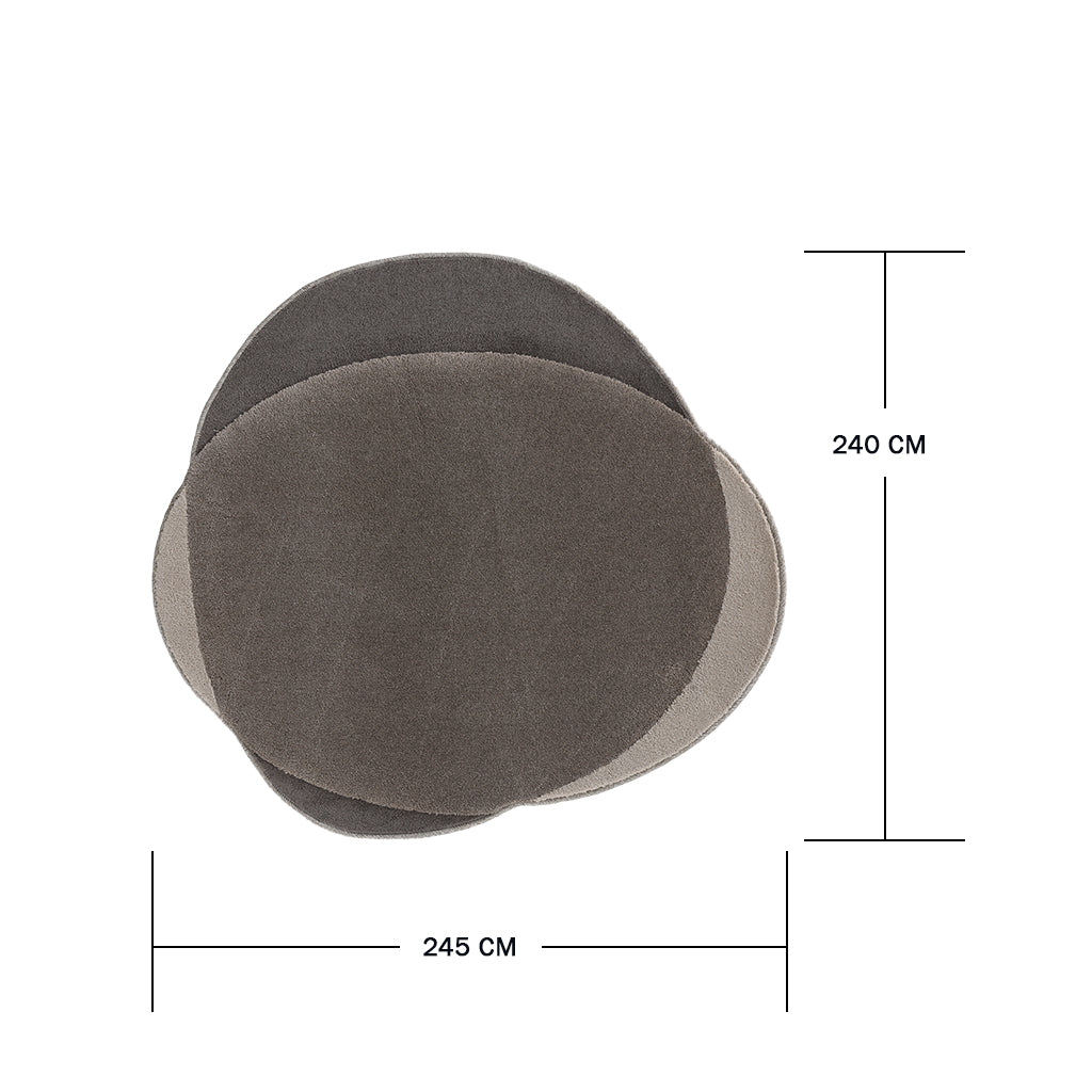 245x240 CM ECLIPSE-01 Round Rug - CP BROWN88 (C1631) - UD HALIM97 (HOLM 97) - SP (C1901) - ECL-01