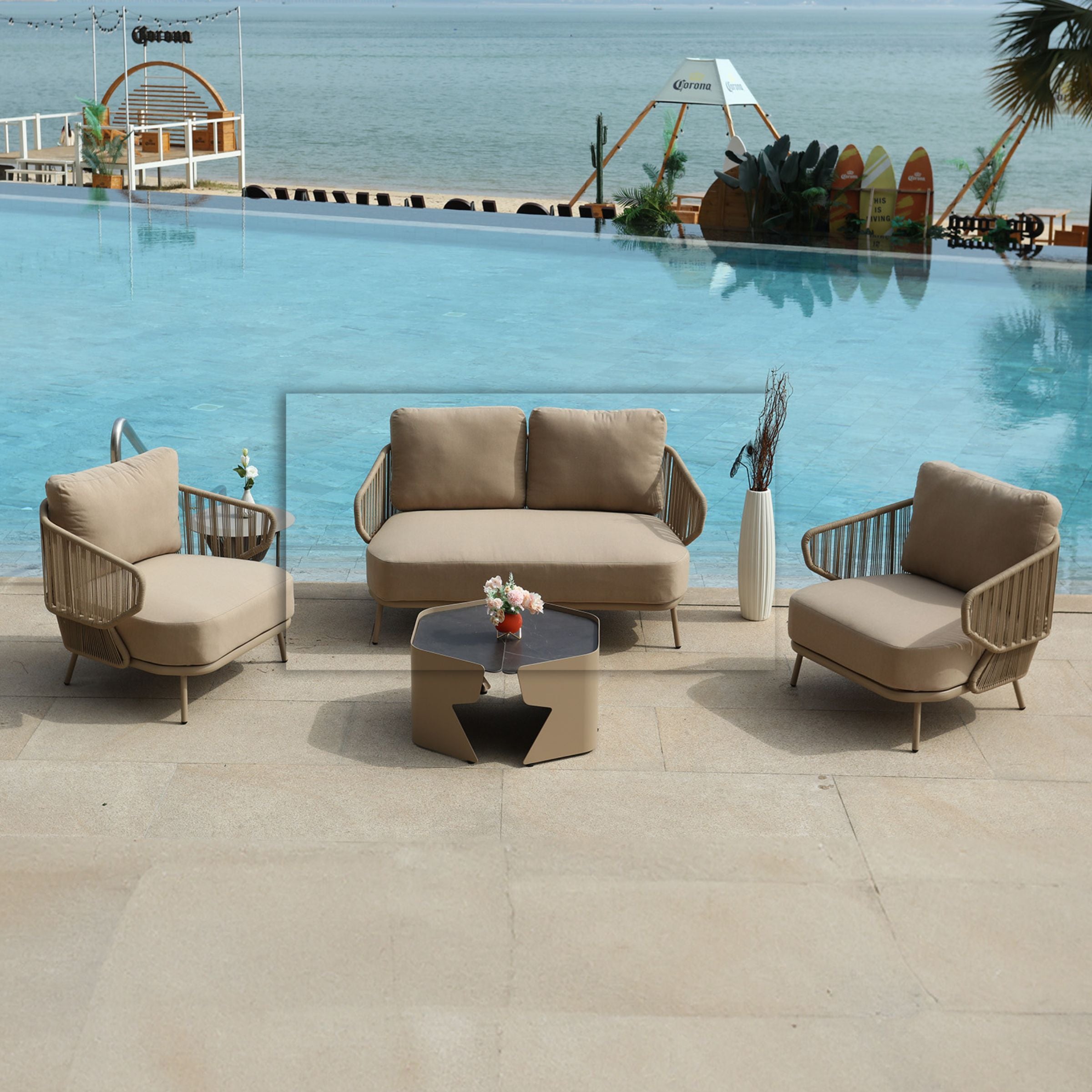Embrace Outdoor Love Seat Sofa MYX-SOFA1050 -  Outdoor Sofas | صوفا الحب الخارجية من إمبريس - ebarza Furniture UAE | Shop Modern Furniture in Abu Dhabi & Dubai - مفروشات ايبازرا في الامارات | تسوق اثاث عصري وديكورات مميزة في دبي وابوظبي