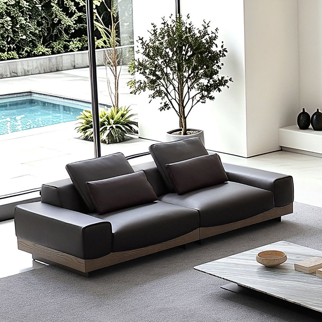 BEACON Expano sofa A1(Z) and A1(Y) model with modern design, upholstered in neutral fabric, shown from a front angle.