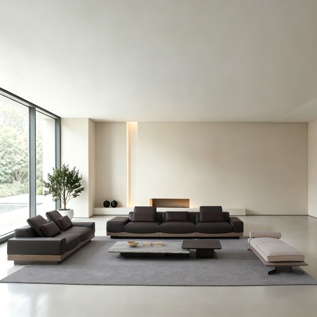 BEACON Expano Sofa A1(Z) with C1+b Type A1(Y), modern living room sofa in neutral fabric with cushions