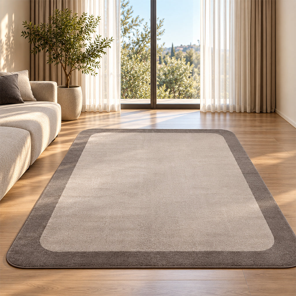 230X160 Cm FRAME-05 ROUNDED CORNER CARPET - (INNER-C1901)-BROWN 88 (OUTER-C1631)-FM05