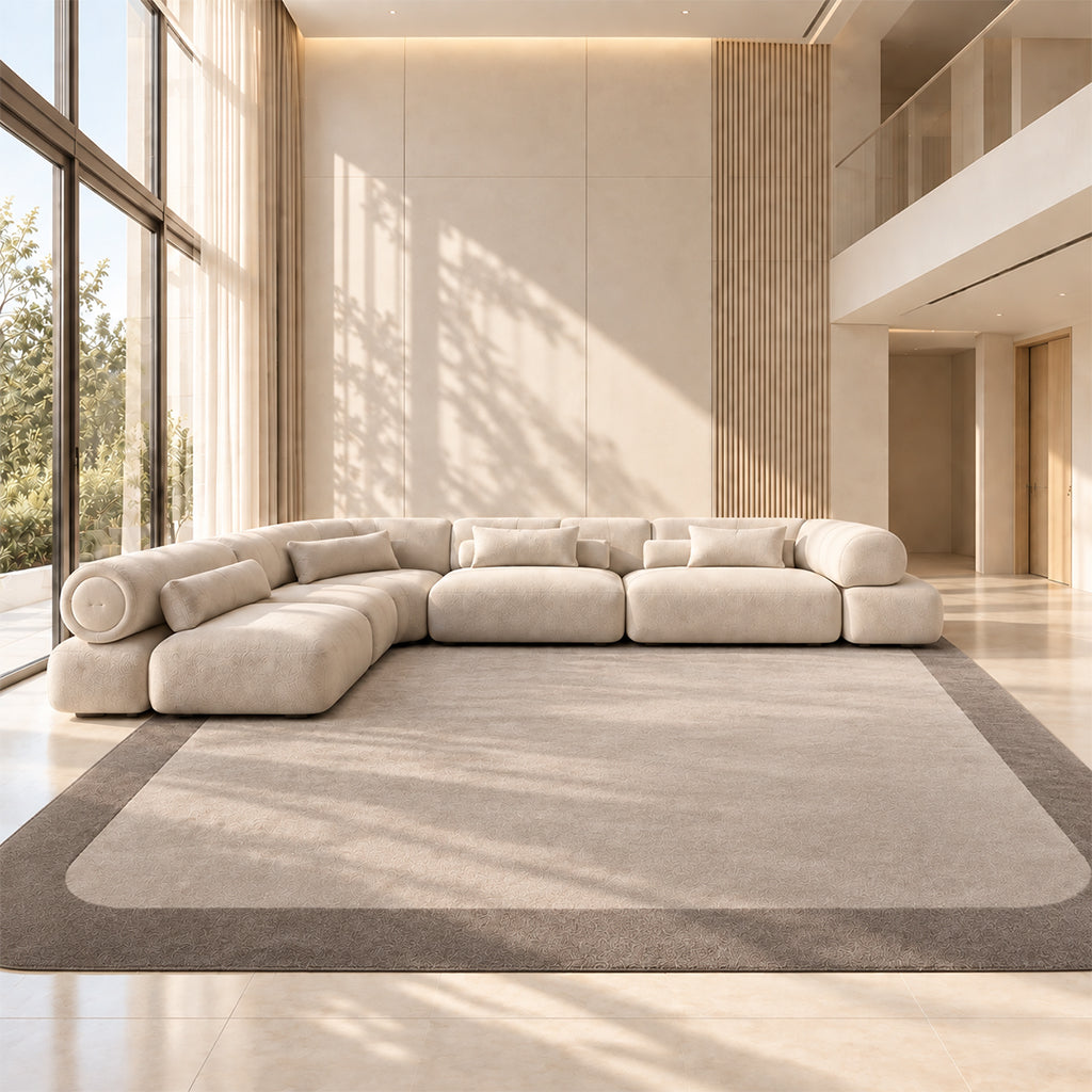 600X400 Cm FRAME-05 ROUNDED CORNER CARPET - (INNER-C1901)-BROWN 88 (OUTER-C1631)-FM05