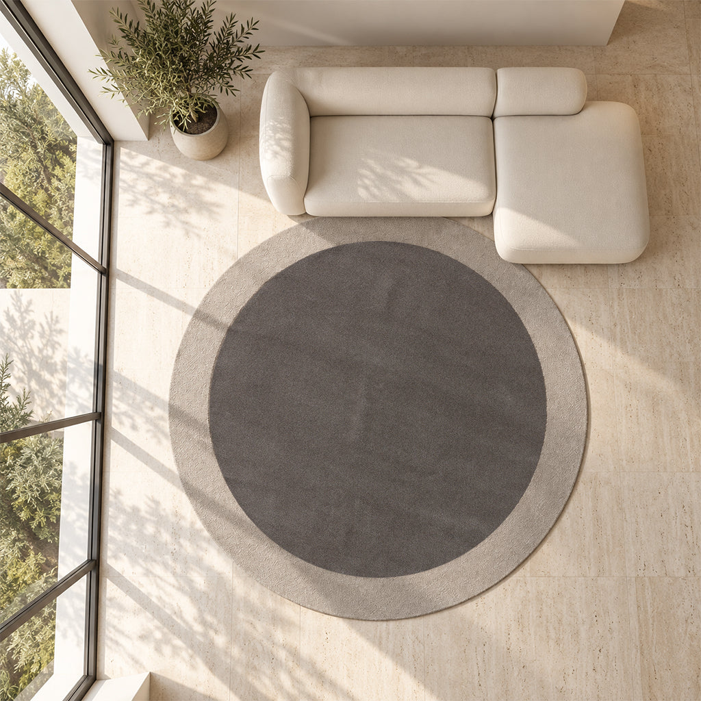 D300 CM FRAME-R06 Round Rug - INNER BROWN 88 (C1631) - OUTER (C1901)-FM-R06
