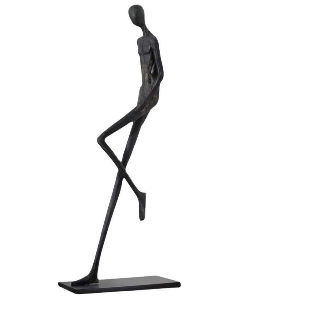 Fiberglass sculpture titled "Stride Of Confidence" by BEACON, featuring a dynamic human figure artwork with detailed finish.