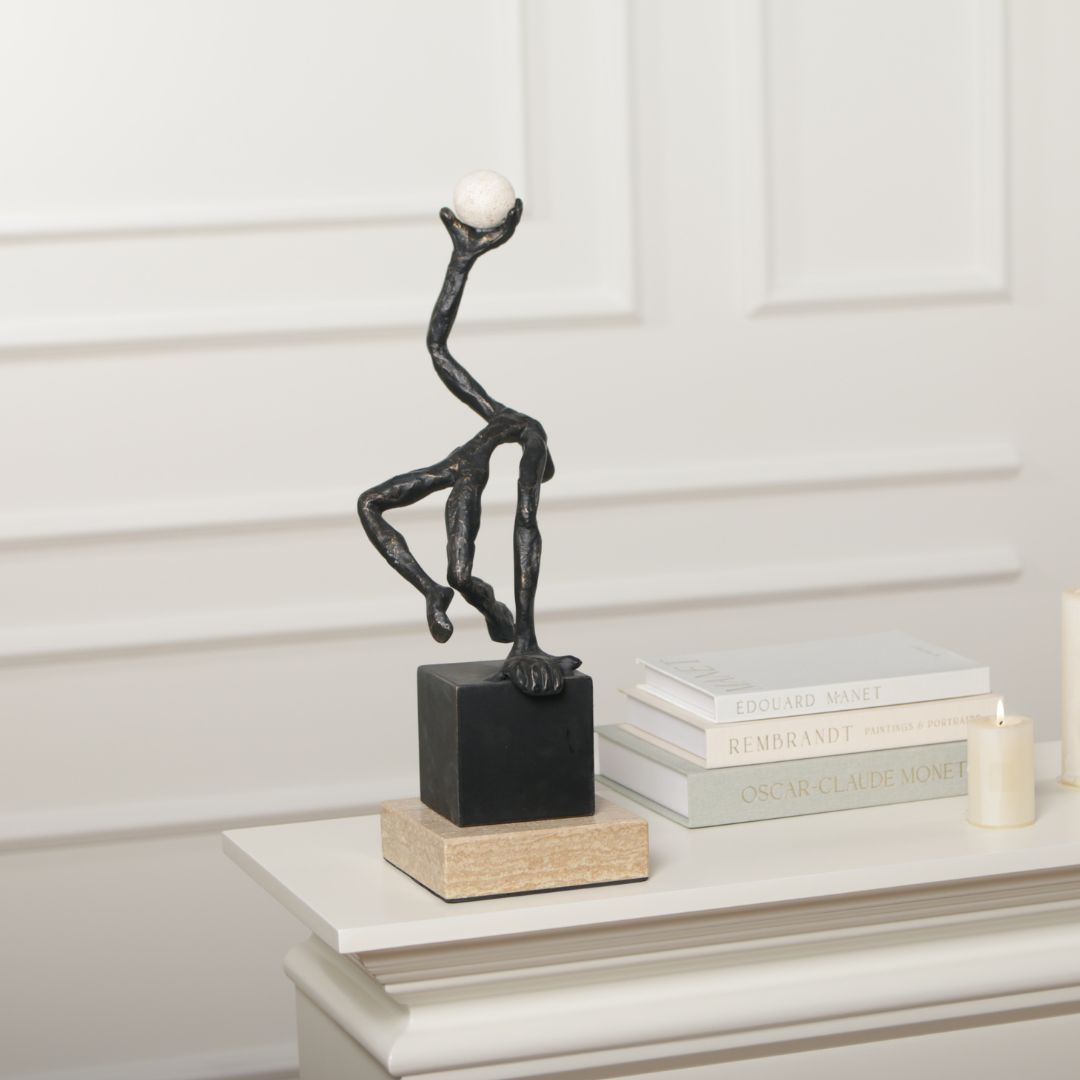 Pre-order 15 Days Delivery Figure Pushing Sphere KA5196A - Home Decor Figurines - ebarza Furniture UAE | Shop Modern Furniture in Abu Dhabi & Dubai - مفروشات ايبازرا في الامارات | تسوق اثاث عصري وديكورات مميزة في دبي وابوظبي