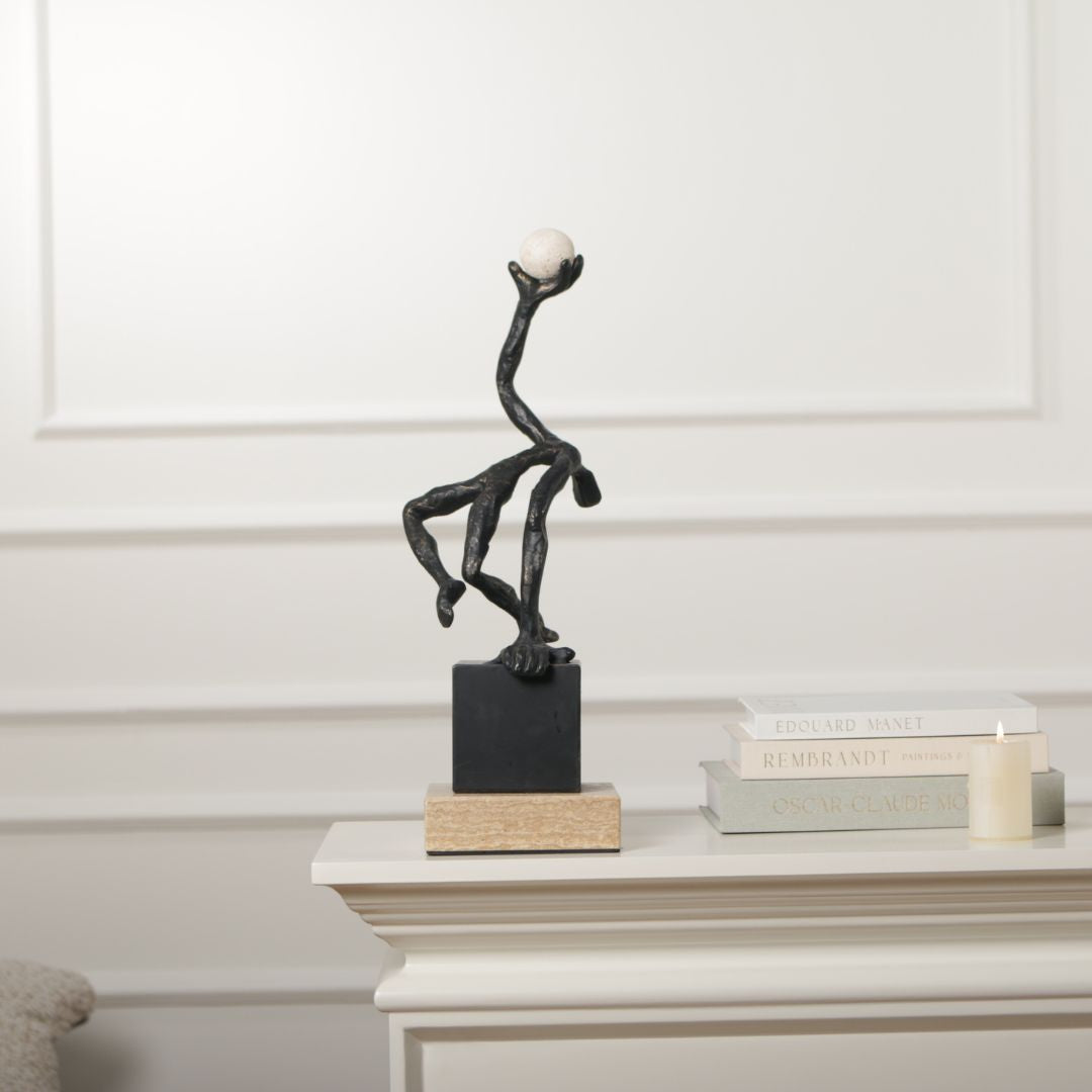 Pre-order 15 Days Delivery Figure Pushing Sphere KA5196A - Home Decor Figurines - ebarza Furniture UAE | Shop Modern Furniture in Abu Dhabi & Dubai - مفروشات ايبازرا في الامارات | تسوق اثاث عصري وديكورات مميزة في دبي وابوظبي