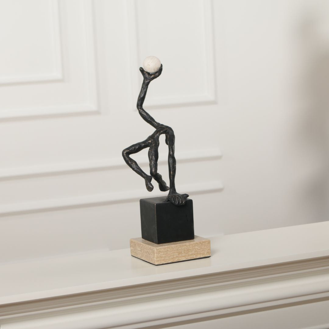 Pre-order 15 Days Delivery Figure Pushing Sphere KA5196A - Home Decor Figurines - ebarza Furniture UAE | Shop Modern Furniture in Abu Dhabi & Dubai - مفروشات ايبازرا في الامارات | تسوق اثاث عصري وديكورات مميزة في دبي وابوظبي