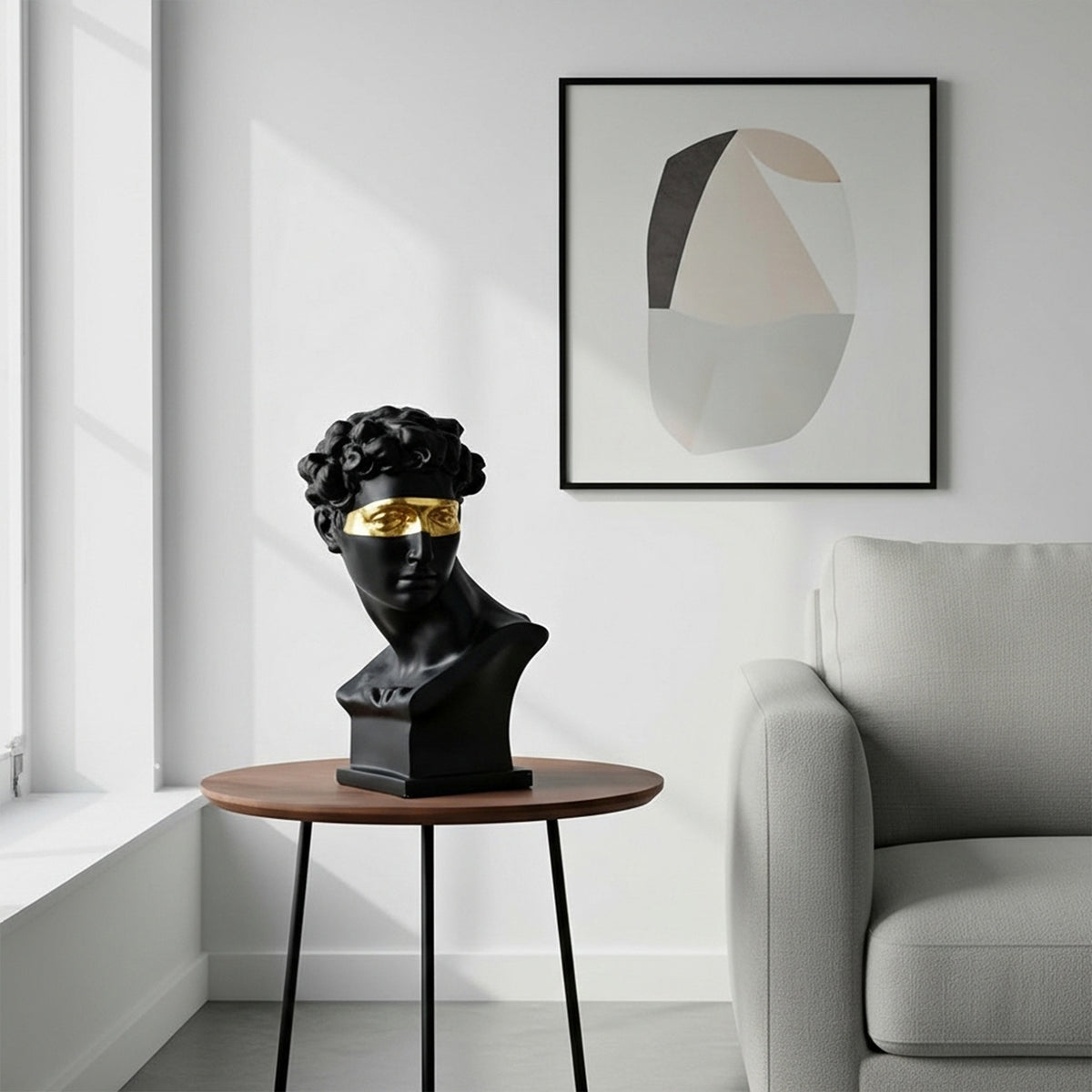 Black BEACON home decor figurine for table decoration, showcasing a sleek, modern figurine with intricate details.