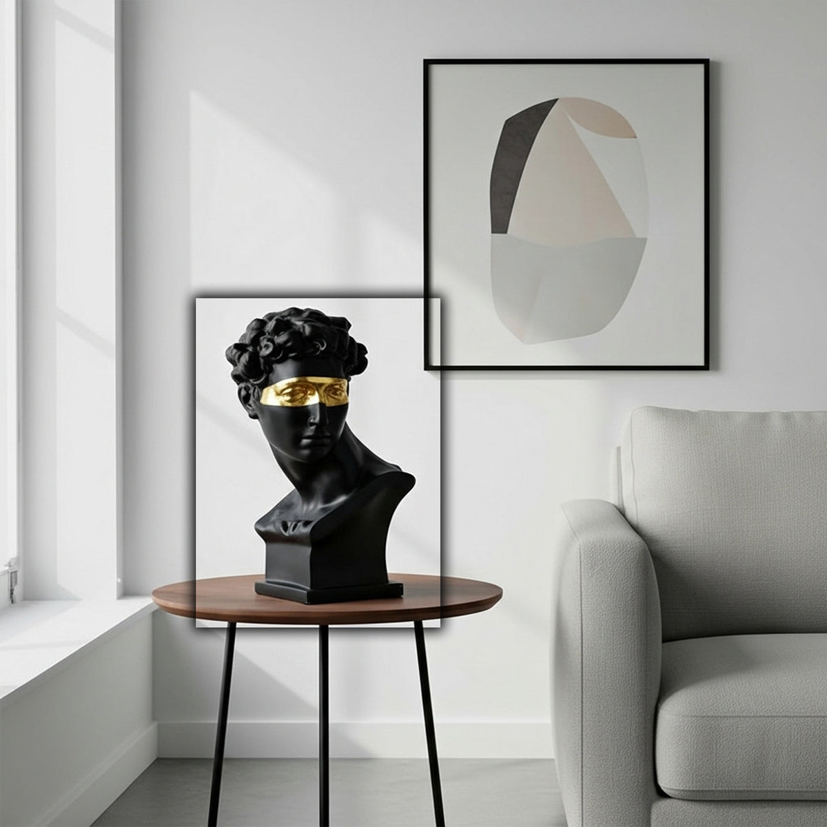 Black BEACON figure table decoration, home decor figurine with sleek, modern design for stylish interior accents.
