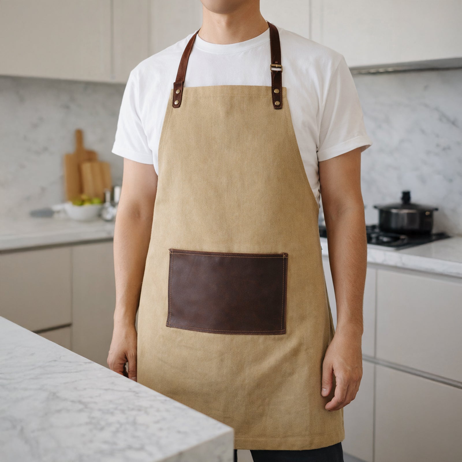 Flare Kitchen Apron-Sand Color - KBB230367-1/Small | ebarza