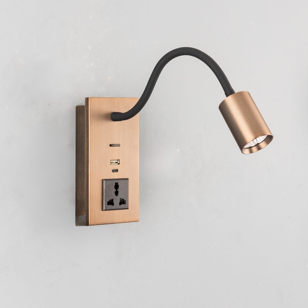 Flexo Hotel Style Headboard/ Wall Reading Lamp Flexo-Ez-WL-28AB - Wall Lamps - ebarza Furniture UAE | Shop Modern Furniture in Abu Dhabi & Dubai - مفروشات ايبازرا في الامارات | تسوق اثاث عصري وديكورات مميزة في دبي وابوظبي