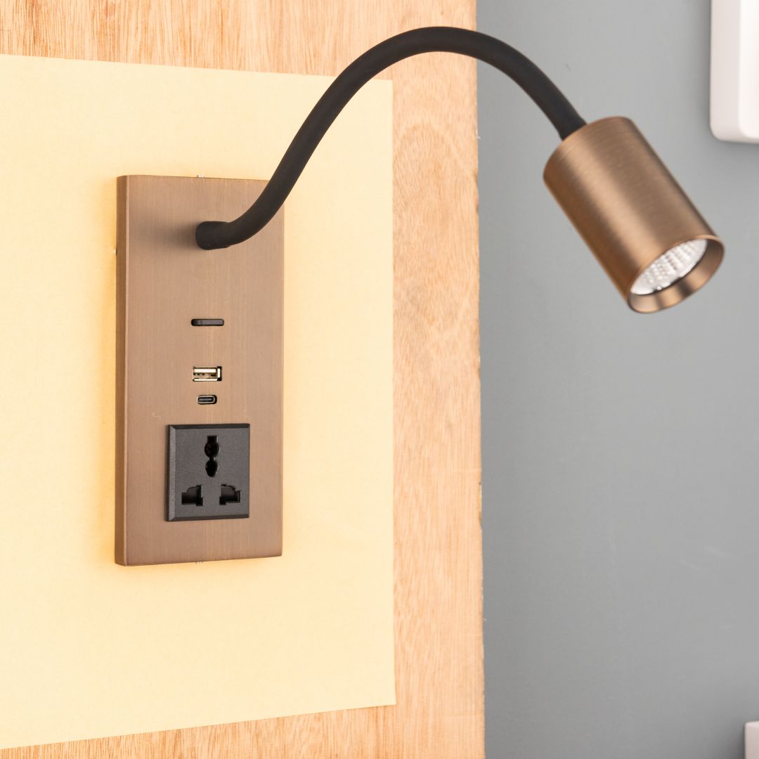 Flexo Hotel Style Headboard/ Wall Reading Lamp Flexo-Ez-WL-28AB - Wall Lamps - ebarza Furniture UAE | Shop Modern Furniture in Abu Dhabi & Dubai - مفروشات ايبازرا في الامارات | تسوق اثاث عصري وديكورات مميزة في دبي وابوظبي