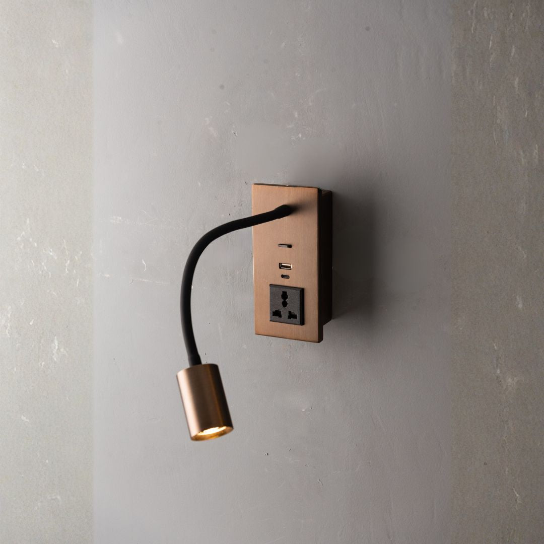 Flexo Hotel Style Headboard/ Wall Reading Lamp Flexo-Ez-WL-28AB - Wall Lamps - ebarza Furniture UAE | Shop Modern Furniture in Abu Dhabi & Dubai - مفروشات ايبازرا في الامارات | تسوق اثاث عصري وديكورات مميزة في دبي وابوظبي