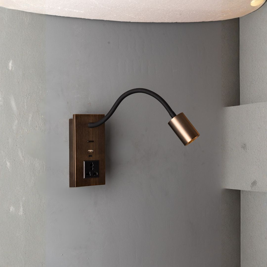 Flexo Hotel Style Headboard/ Wall Reading Lamp Flexo-Ez-WL-28AB - Wall Lamps - ebarza Furniture UAE | Shop Modern Furniture in Abu Dhabi & Dubai - مفروشات ايبازرا في الامارات | تسوق اثاث عصري وديكورات مميزة في دبي وابوظبي