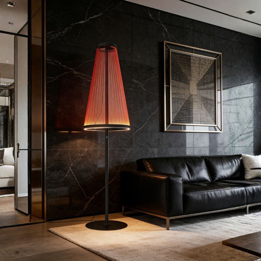 BEACON Silhouette Floor Lamp MK6378PA-001-01 with modern design and a sleek stand, ideal for living room or bedroom lighting.