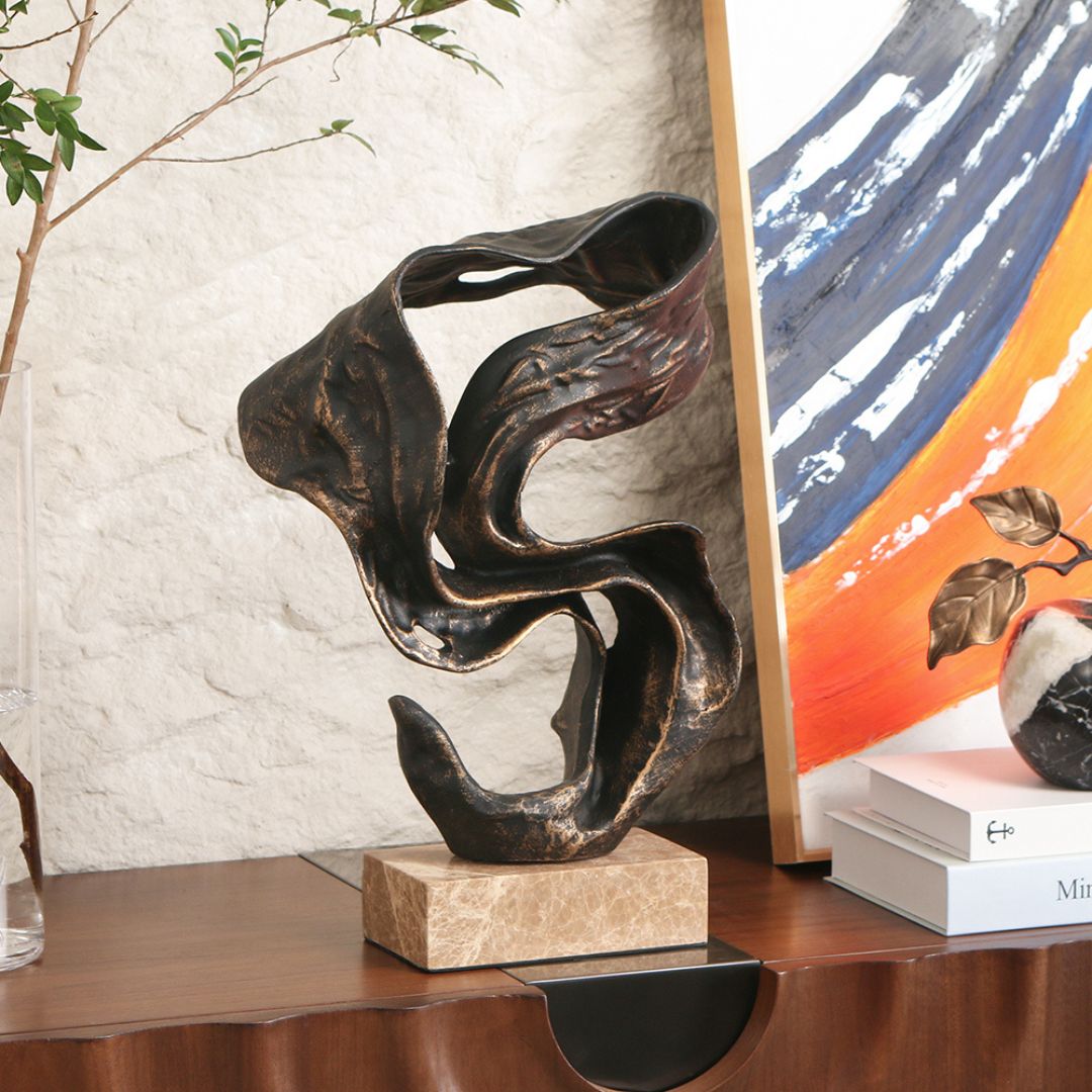 Pre-order 15 Days Delivery Flowing Ribbon Sculpture KA5189A - Home Decor Figurines - ebarza Furniture UAE | Shop Modern Furniture in Abu Dhabi & Dubai - مفروشات ايبازرا في الامارات | تسوق اثاث عصري وديكورات مميزة في دبي وابوظبي
