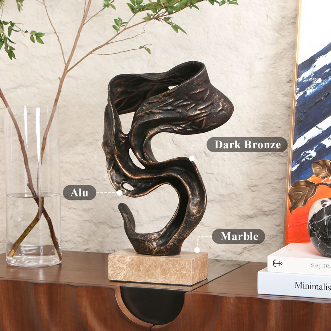 Pre-order 15 Days Delivery Flowing Ribbon Sculpture KA5189A - Home Decor Figurines - ebarza Furniture UAE | Shop Modern Furniture in Abu Dhabi & Dubai - مفروشات ايبازرا في الامارات | تسوق اثاث عصري وديكورات مميزة في دبي وابوظبي