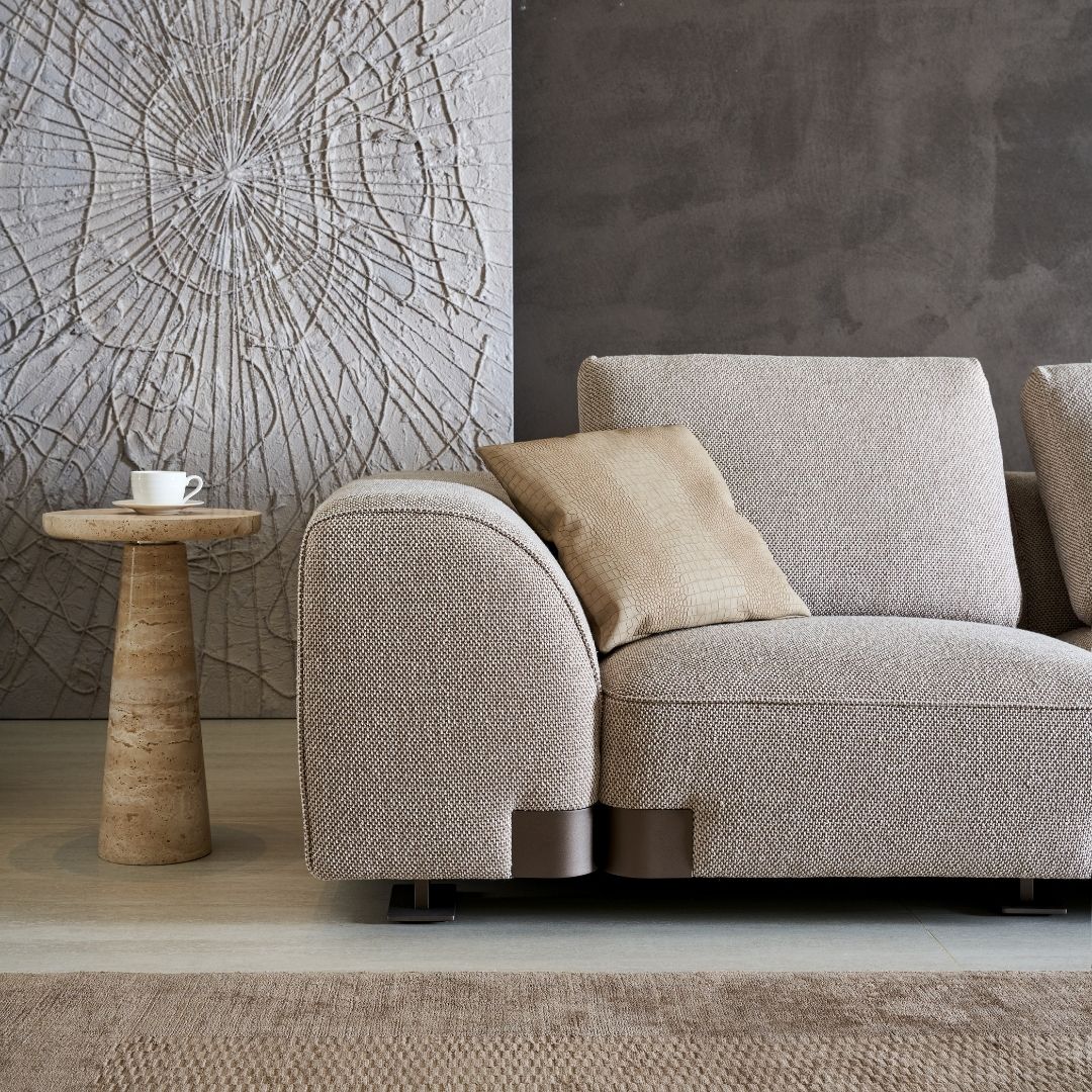 Forma 4-seater sofa by BEACON, 320 cm, with plush cushions and modern design, shown in a spacious living room setting.
