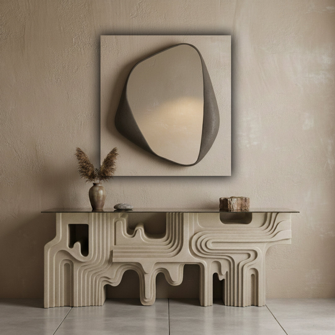 Framed Wall Mirror PM-4231-01 - Cream - Mirrors - ebarza Furniture UAE | Shop Modern Furniture in Abu Dhabi & Dubai - مفروشات ايبازرا في الامارات | تسوق اثاث عصري وديكورات مميزة في دبي وابوظبي