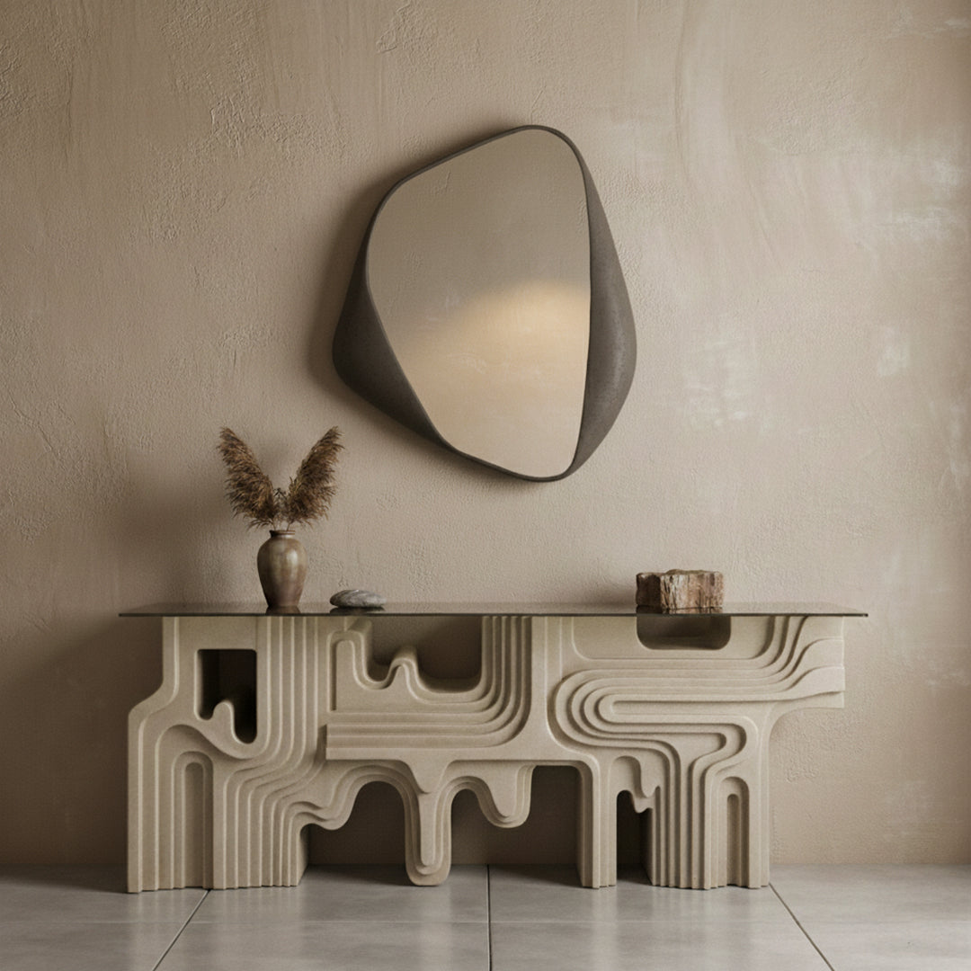 Framed Wall Mirror PM-4231-01 - Cream - Mirrors - ebarza Furniture UAE | Shop Modern Furniture in Abu Dhabi & Dubai - مفروشات ايبازرا في الامارات | تسوق اثاث عصري وديكورات مميزة في دبي وابوظبي